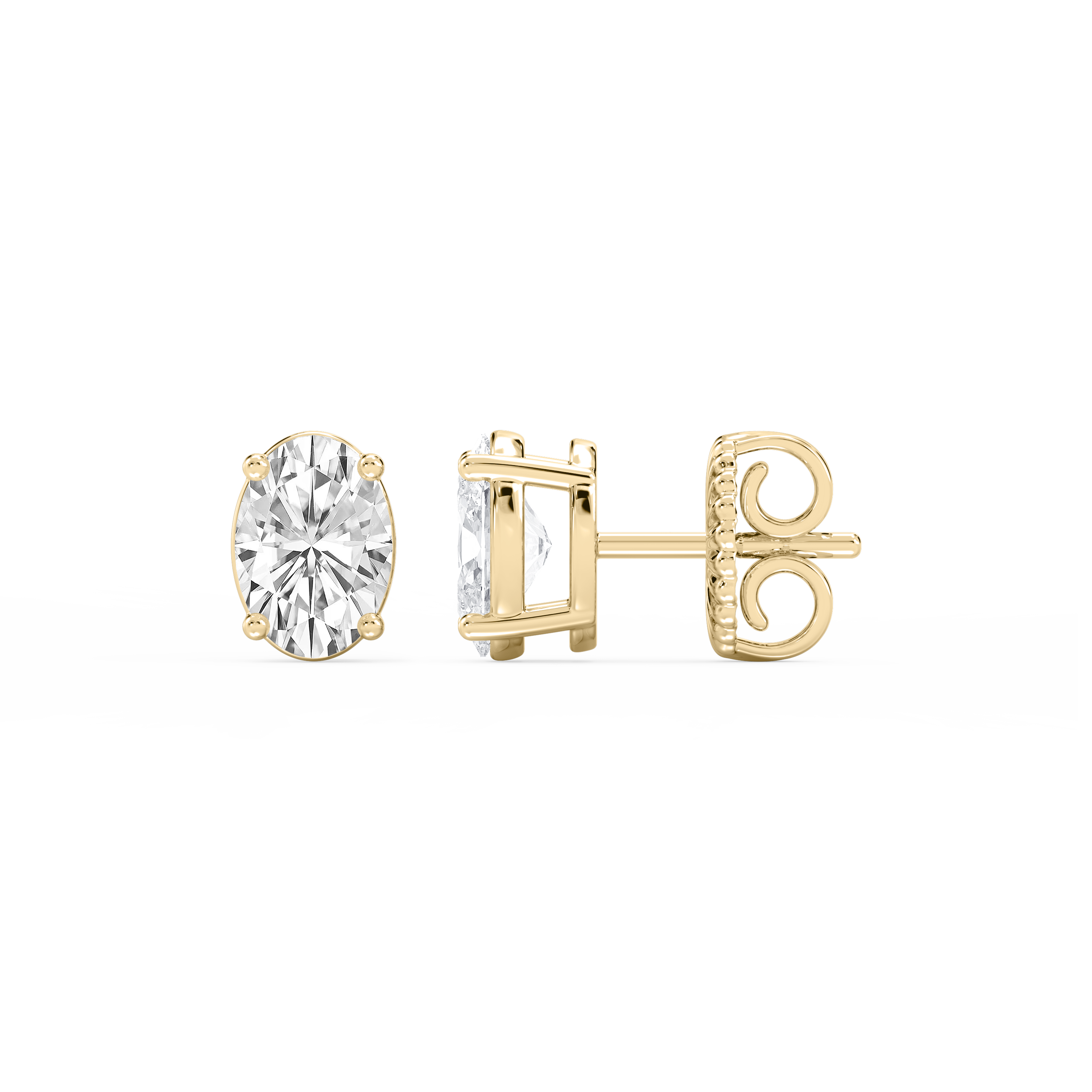 Lovea Classic Ohrstecker Steckverschluss – Ovalschliff – Gelbgold