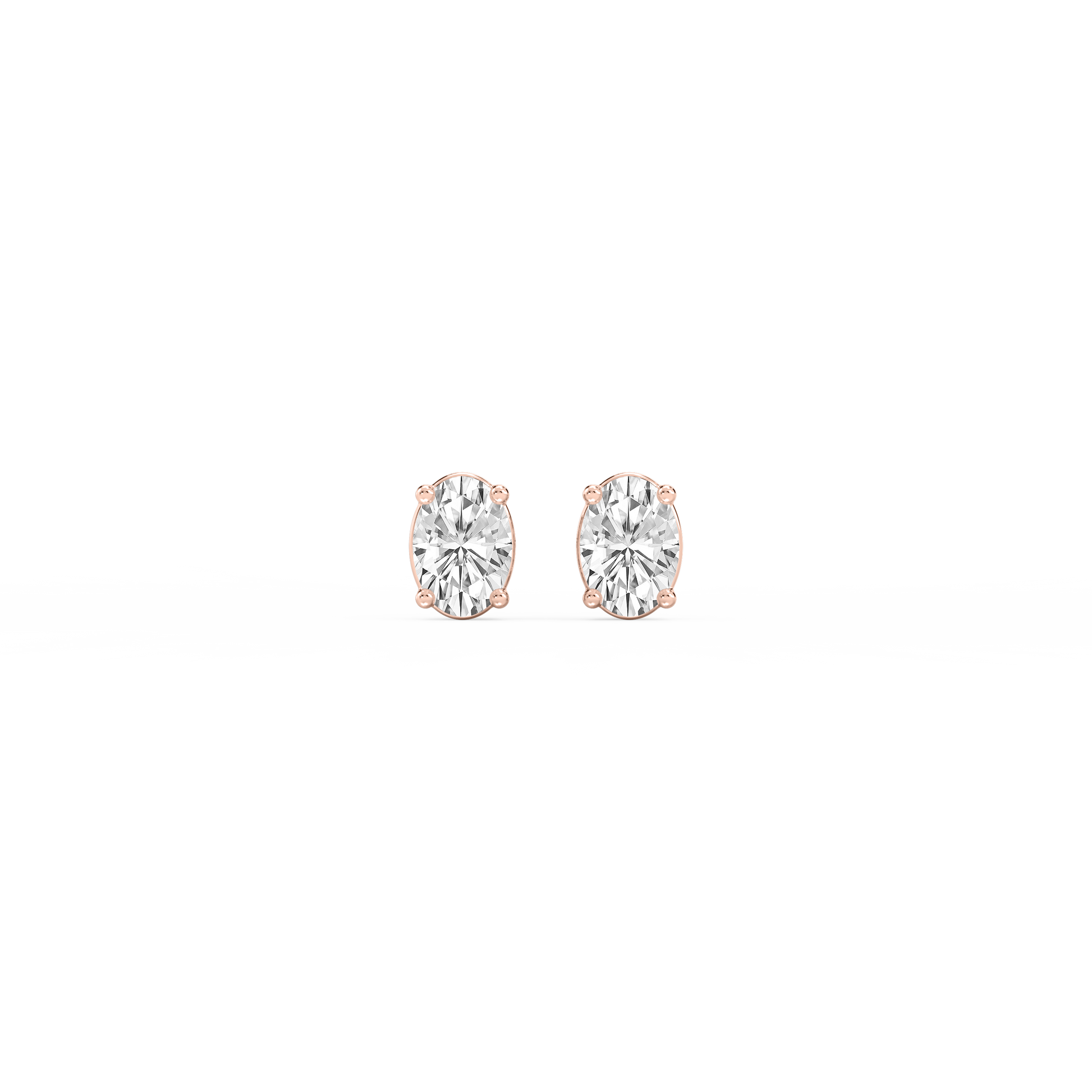Lovea Classic Ohrstecker Schraubverschluss – Ovalschliff – Roségold