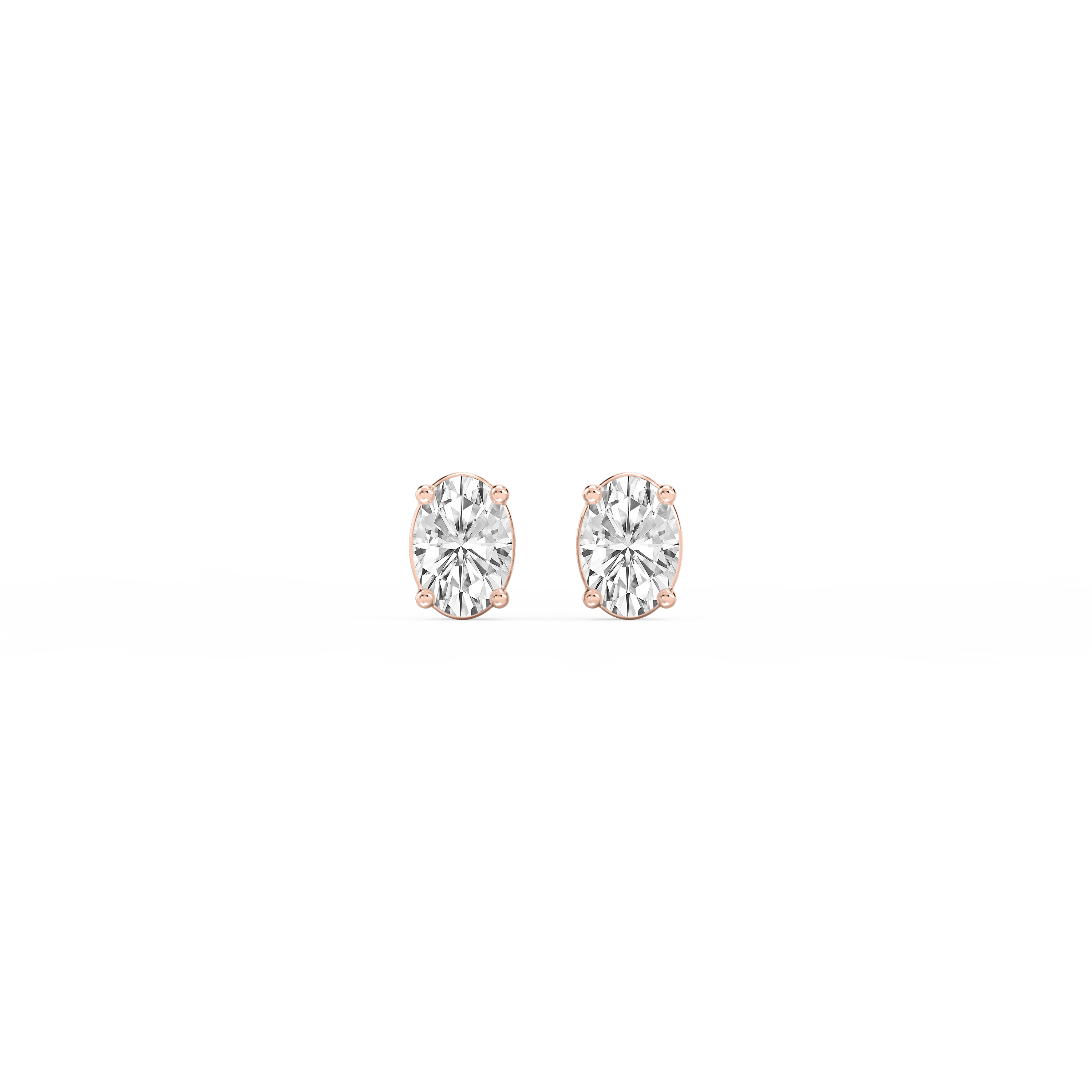 Lovea Classic Ohrstecker Schraubverschluss – Ovalschliff – Roségold