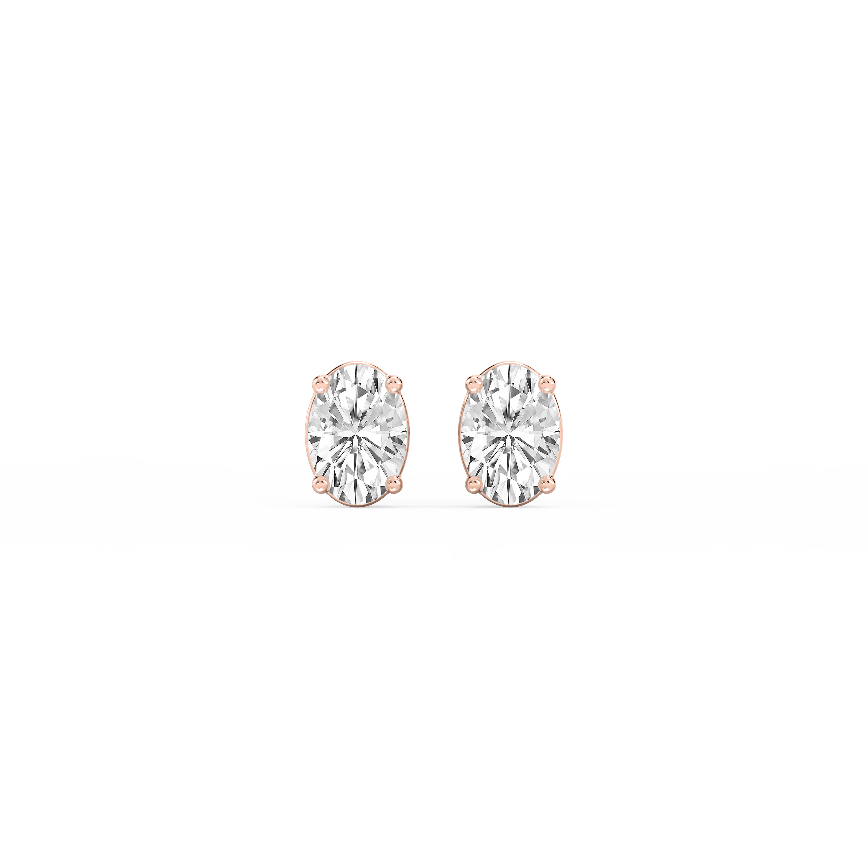 Lovea Classic Ohrstecker Schraubverschluss – Ovalschliff – Roségold