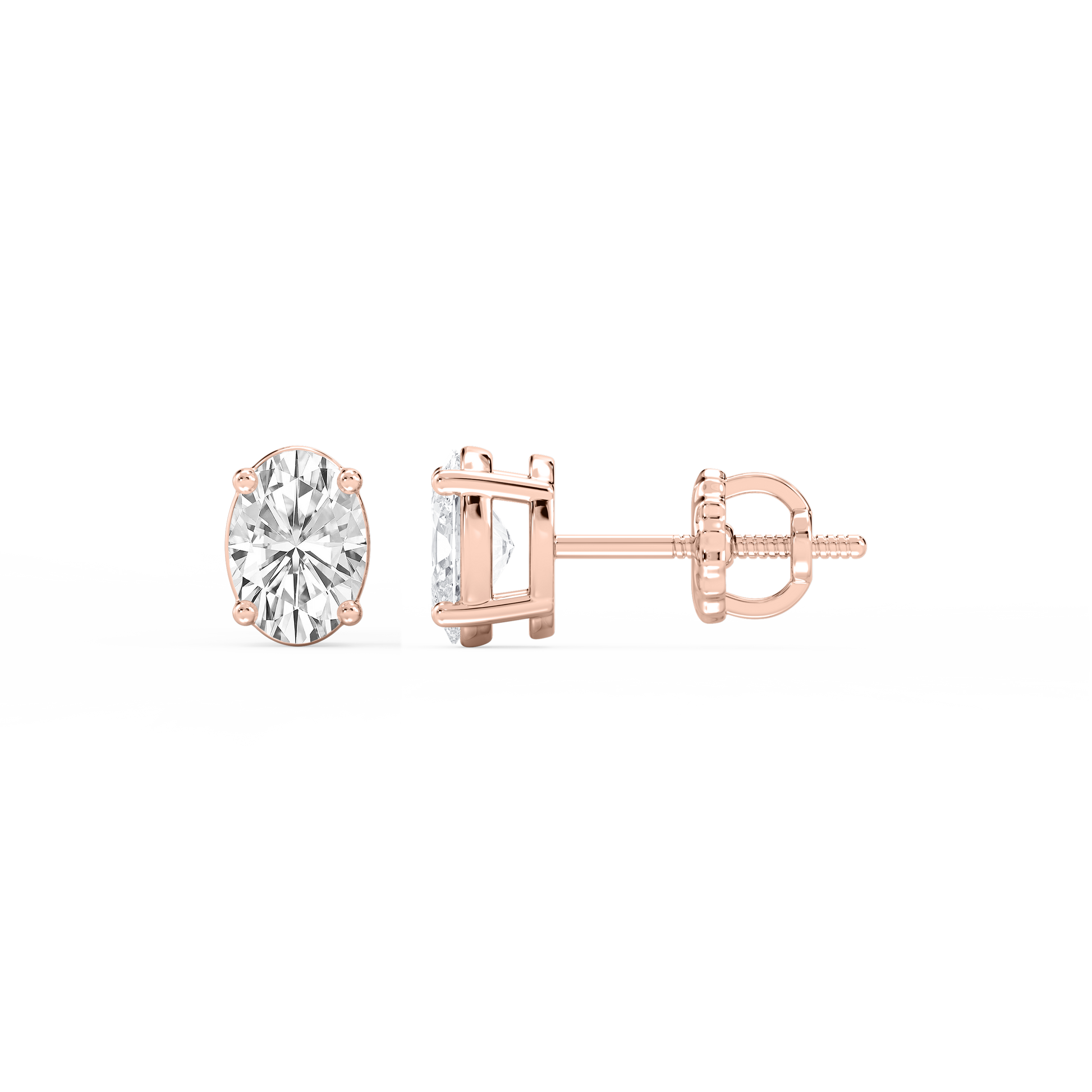 Lovea Classic Ohrstecker Schraubverschluss – Ovalschliff – Roségold