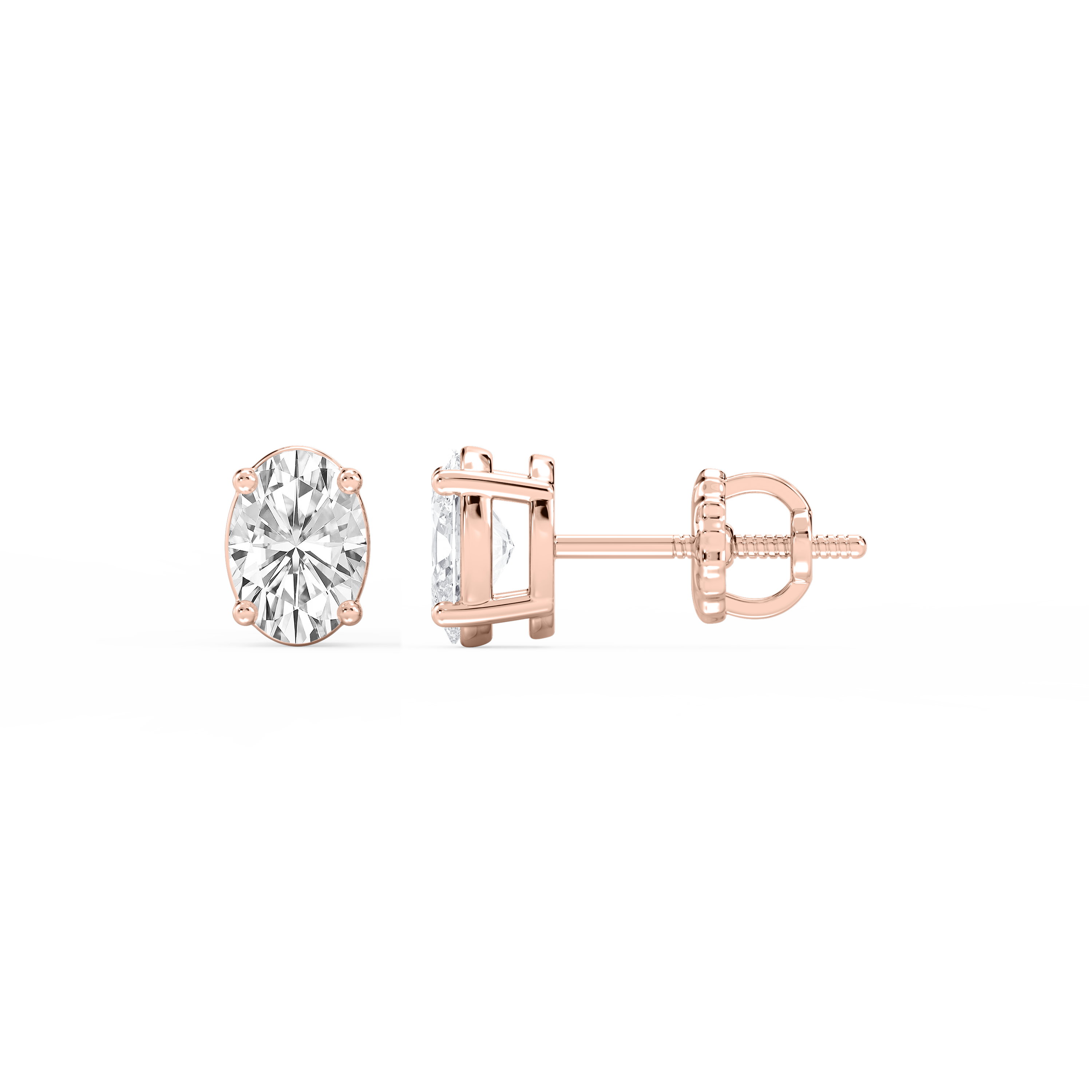 Lovea Classic Ohrstecker Schraubverschluss – Ovalschliff – Roségold