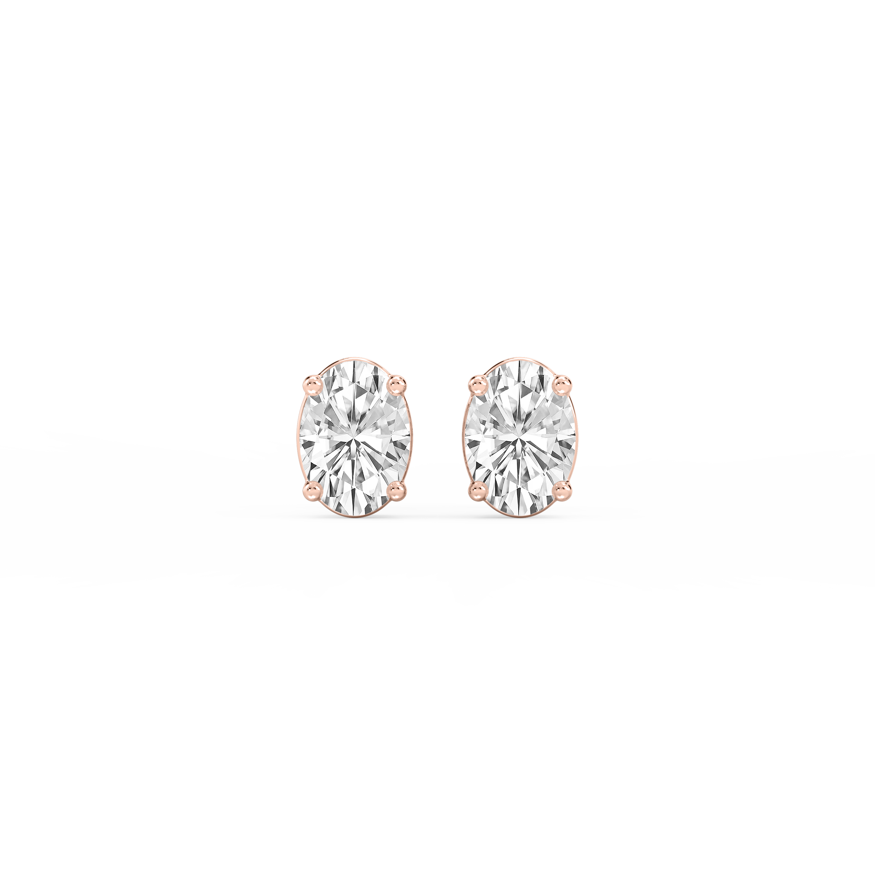 Lovea Classic Ohrstecker Schraubverschluss – Ovalschliff – Roségold