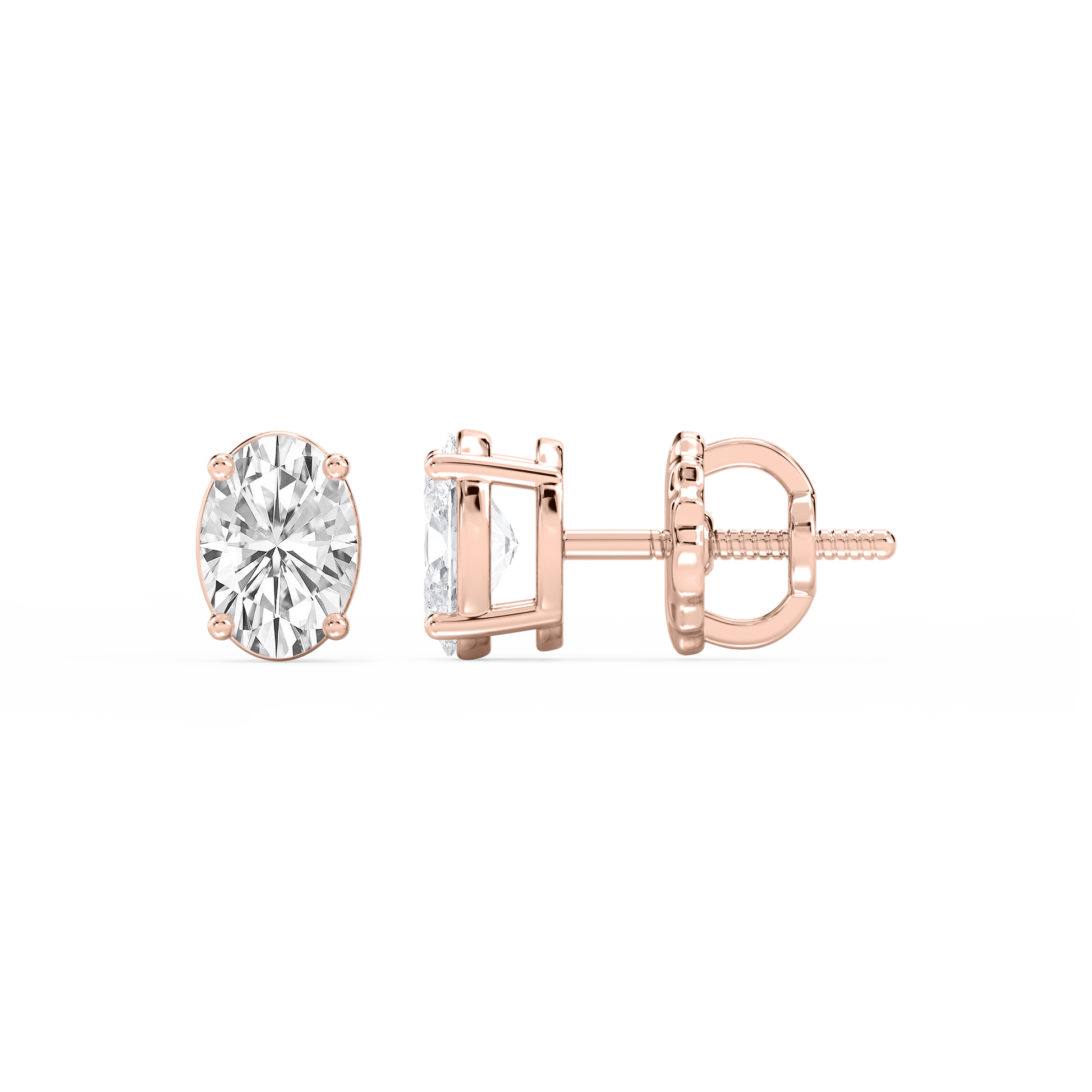 Lovea Classic Ohrstecker Schraubverschluss – Ovalschliff – Roségold