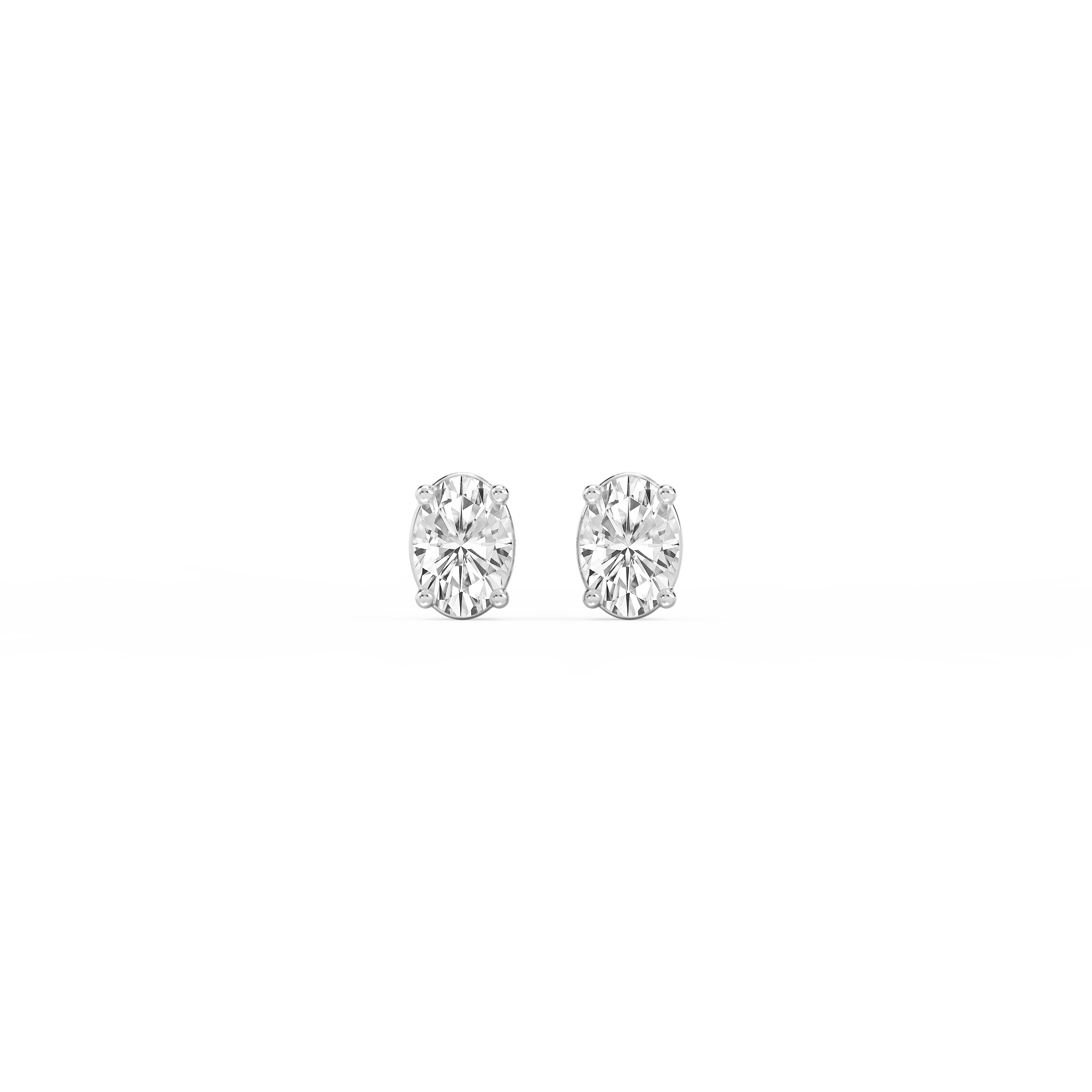 Lovea Classic Ohrstecker Schraubverschluss – Ovalschliff – Weißgold