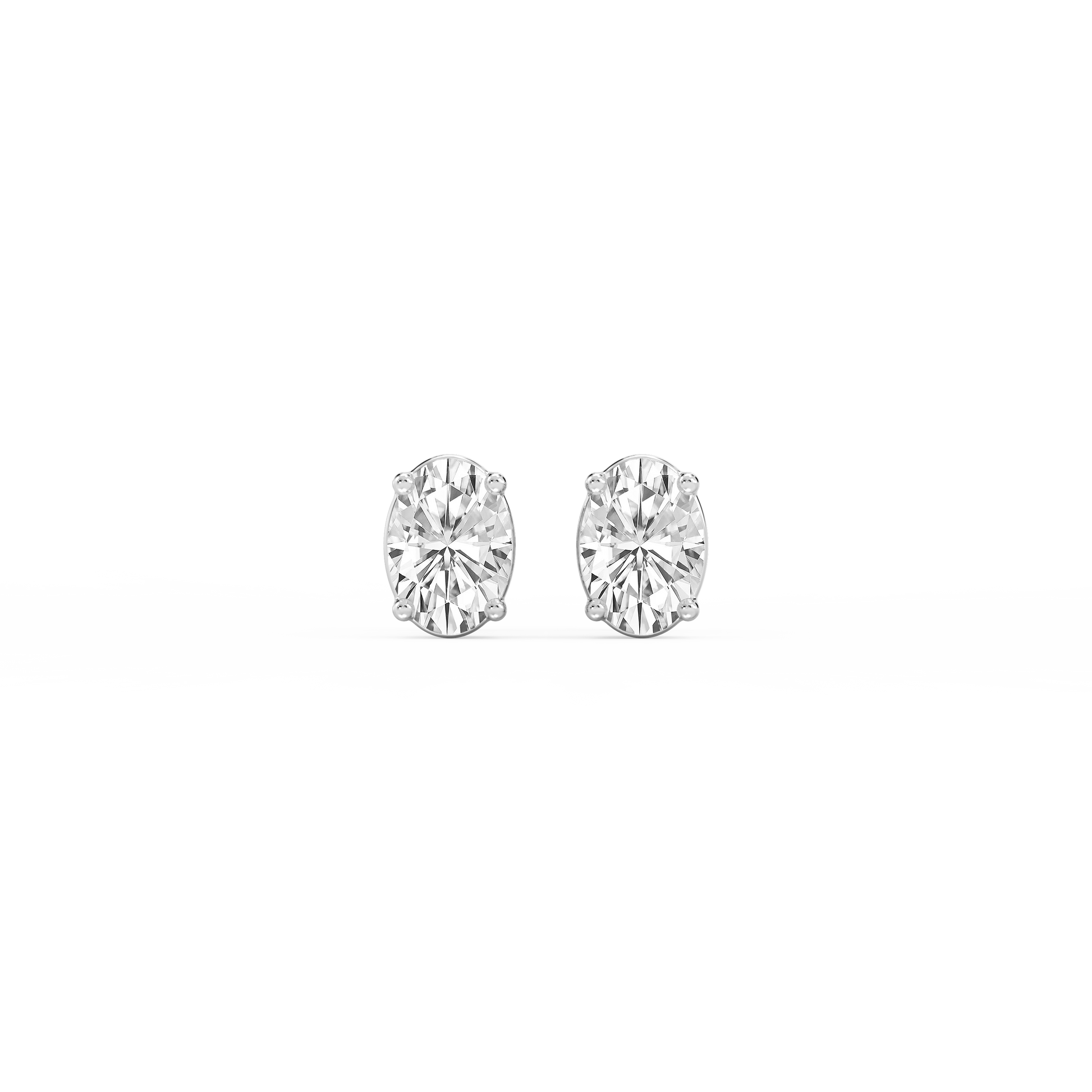 Lovea Classic Ohrstecker Schraubverschluss – Ovalschliff – Weißgold