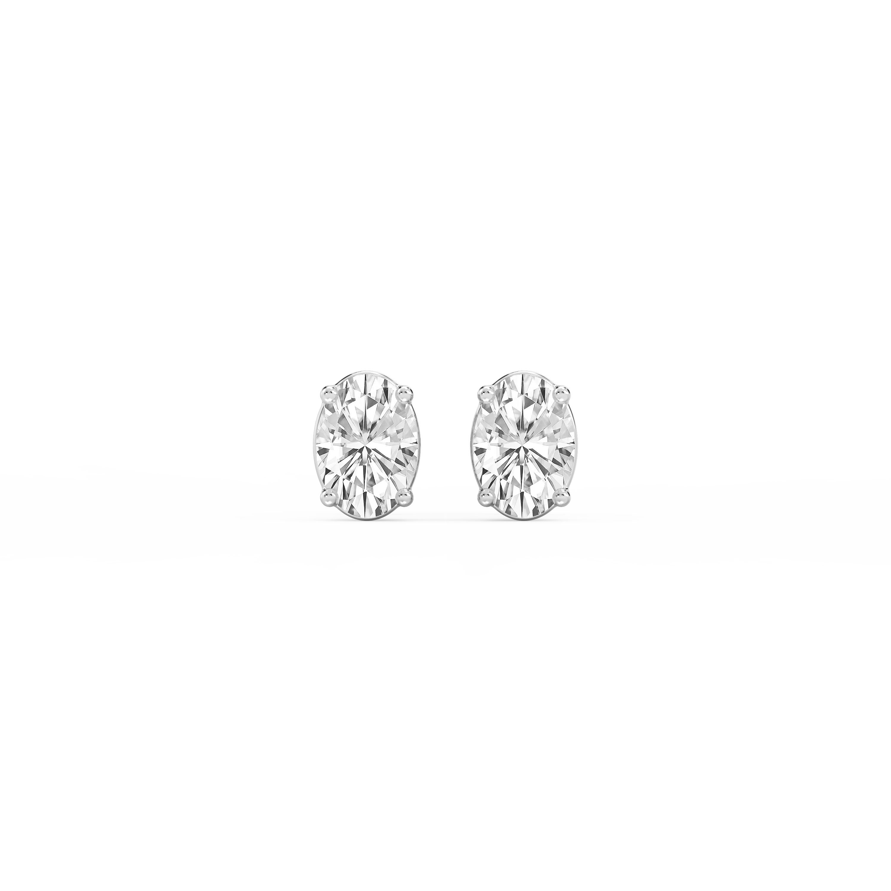 Lovea Classic Ohrstecker Schraubverschluss – Ovalschliff – Weißgold