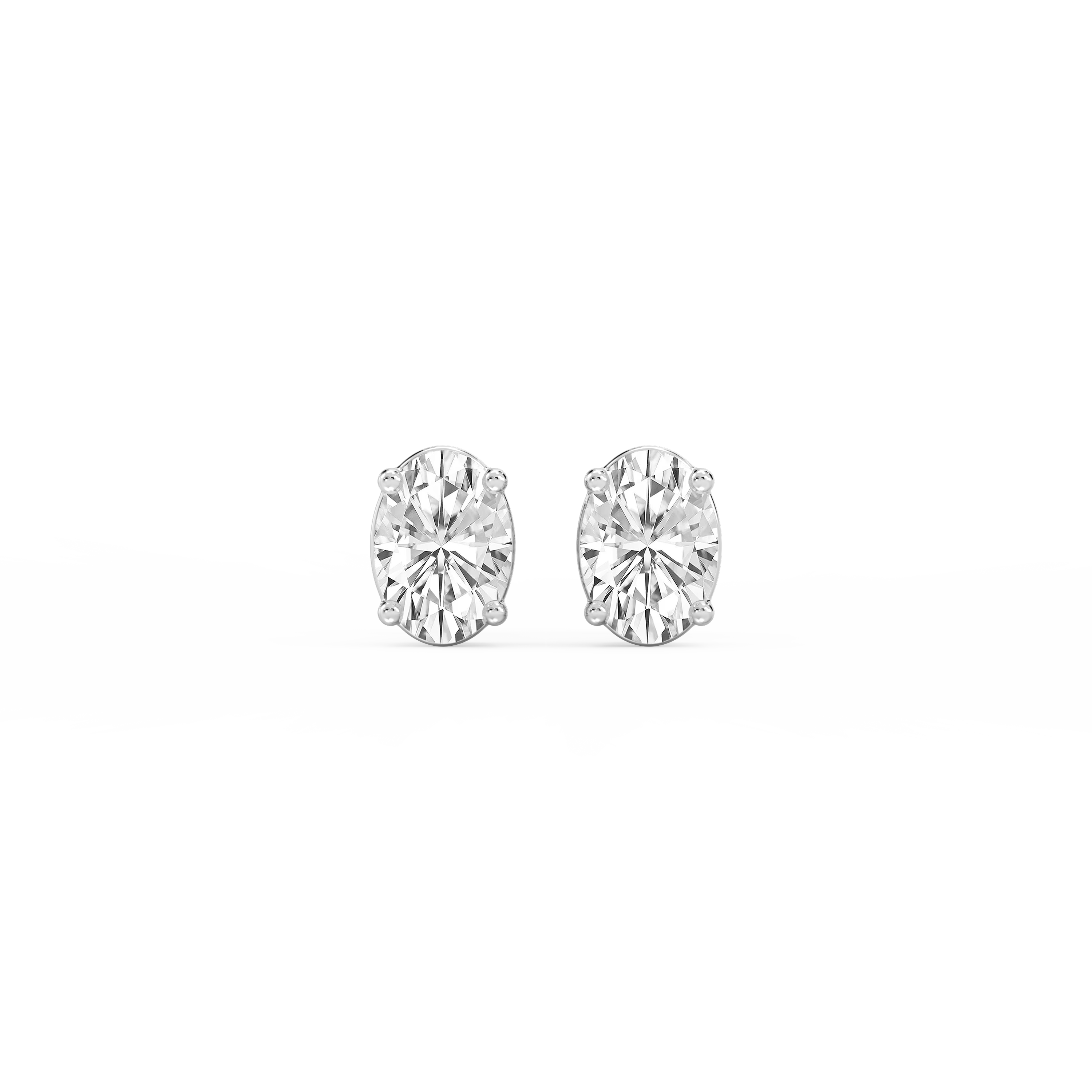 Lovea Classic Ohrstecker Schraubverschluss – Ovalschliff – Weißgold