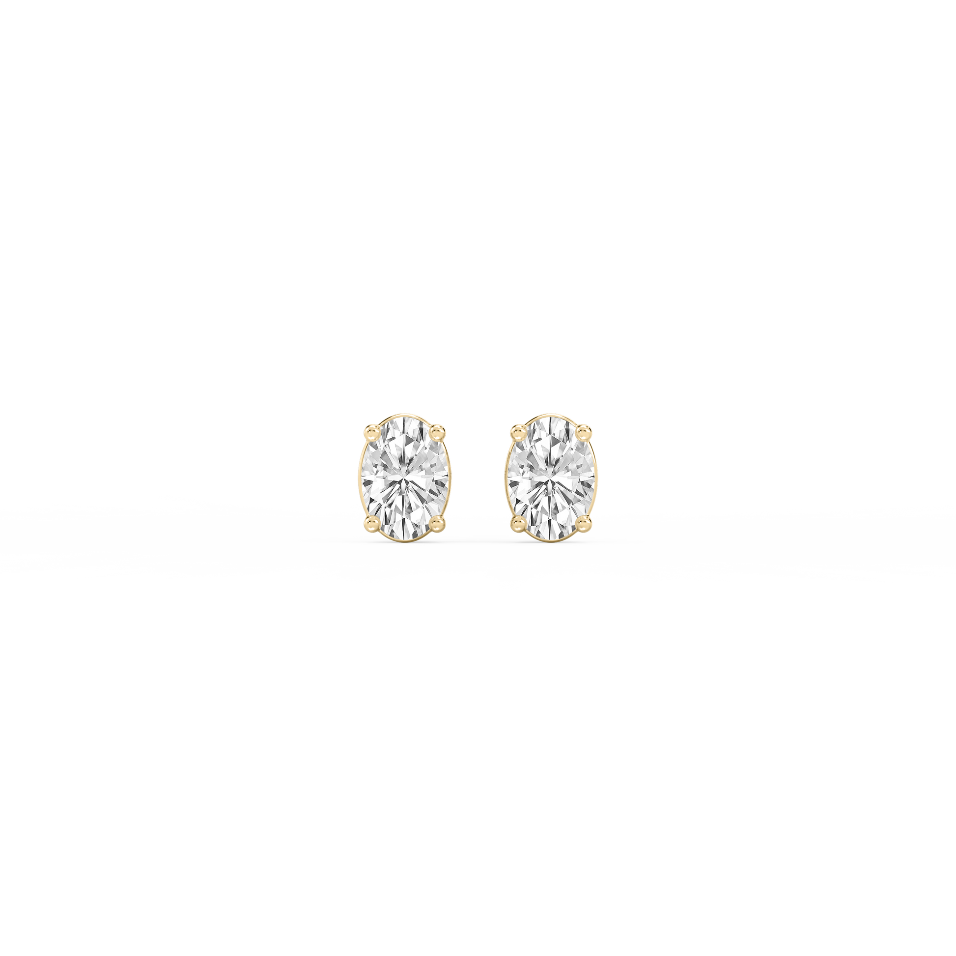 Lovea Classic Ohrstecker Schraubverschluss – Ovalschliff – Gelbgold