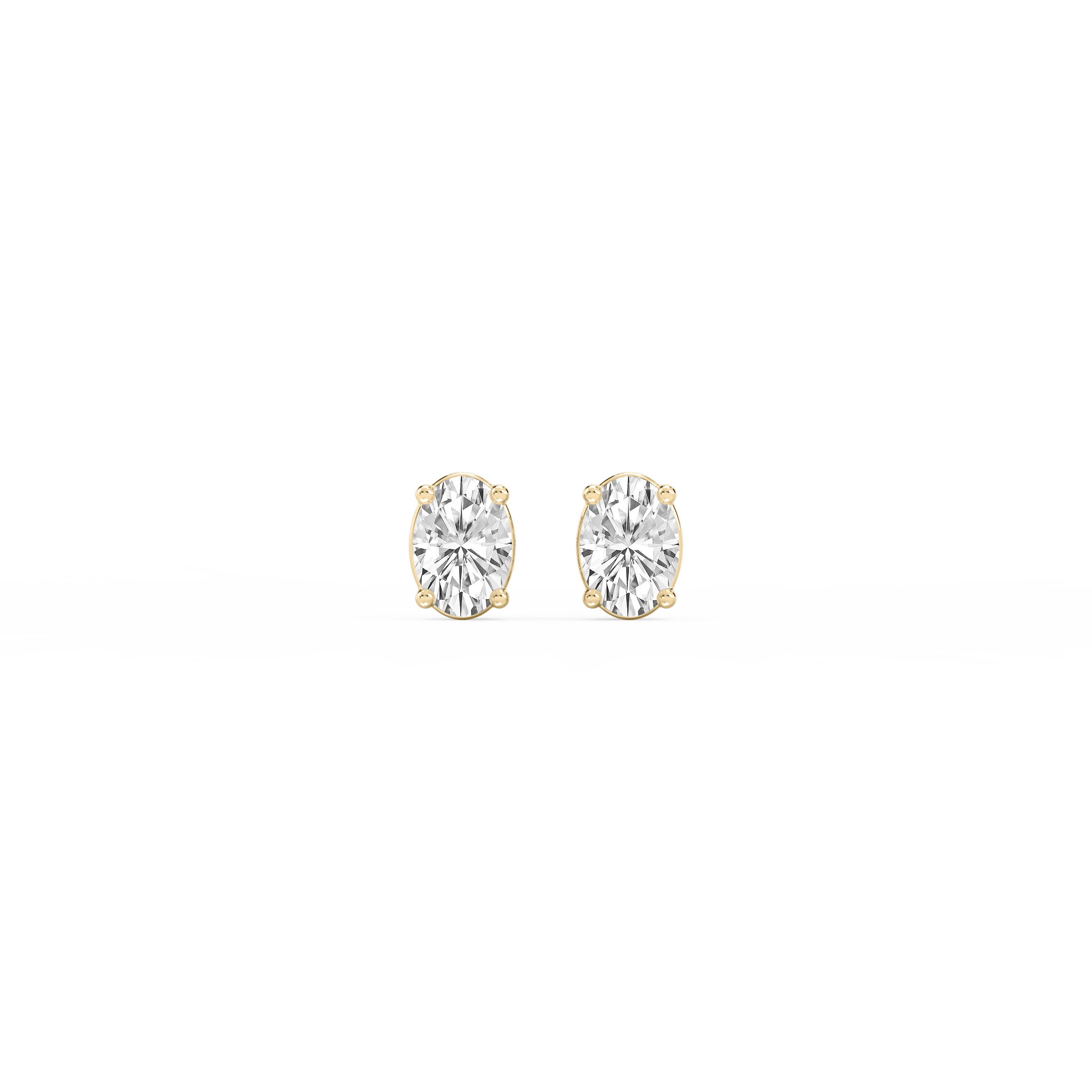 Lovea Classic Ohrstecker Schraubverschluss – Ovalschliff – Gelbgold