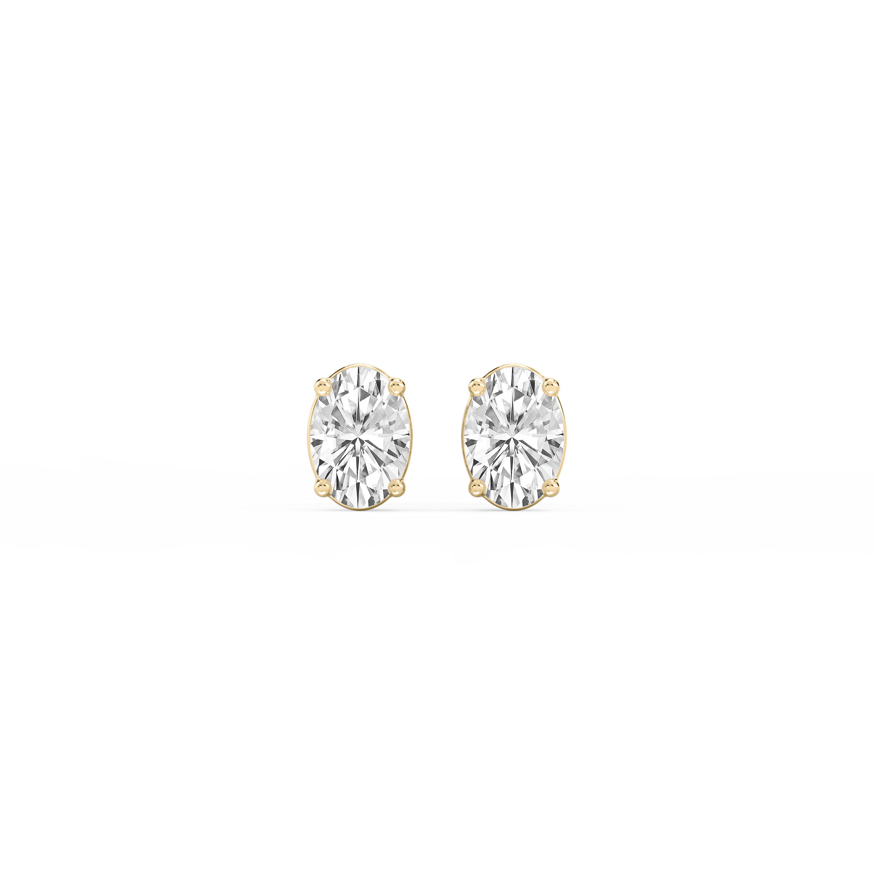 Lovea Classic Ohrstecker Schraubverschluss – Ovalschliff – Gelbgold
