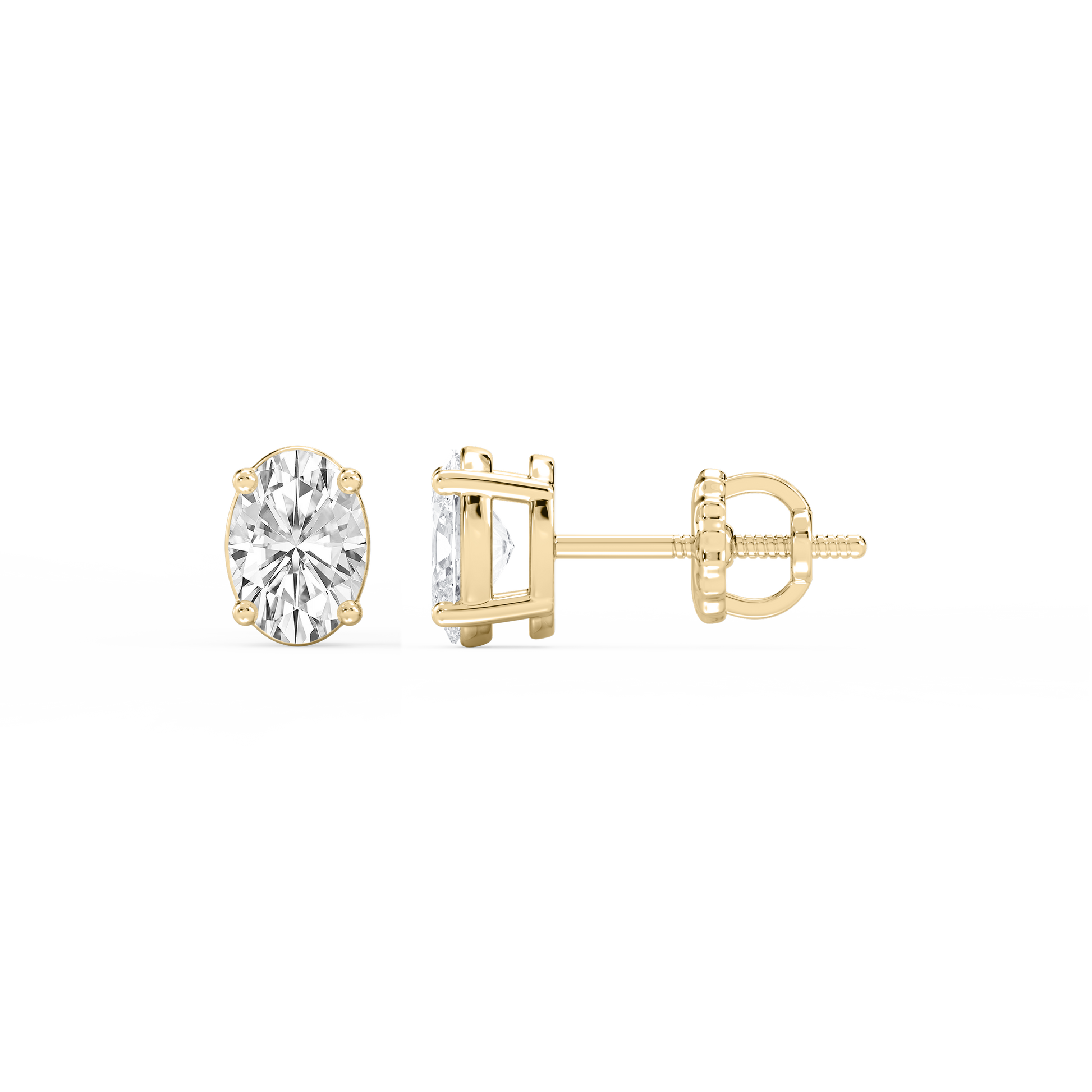Lovea Classic Ohrstecker Schraubverschluss – Ovalschliff – Gelbgold