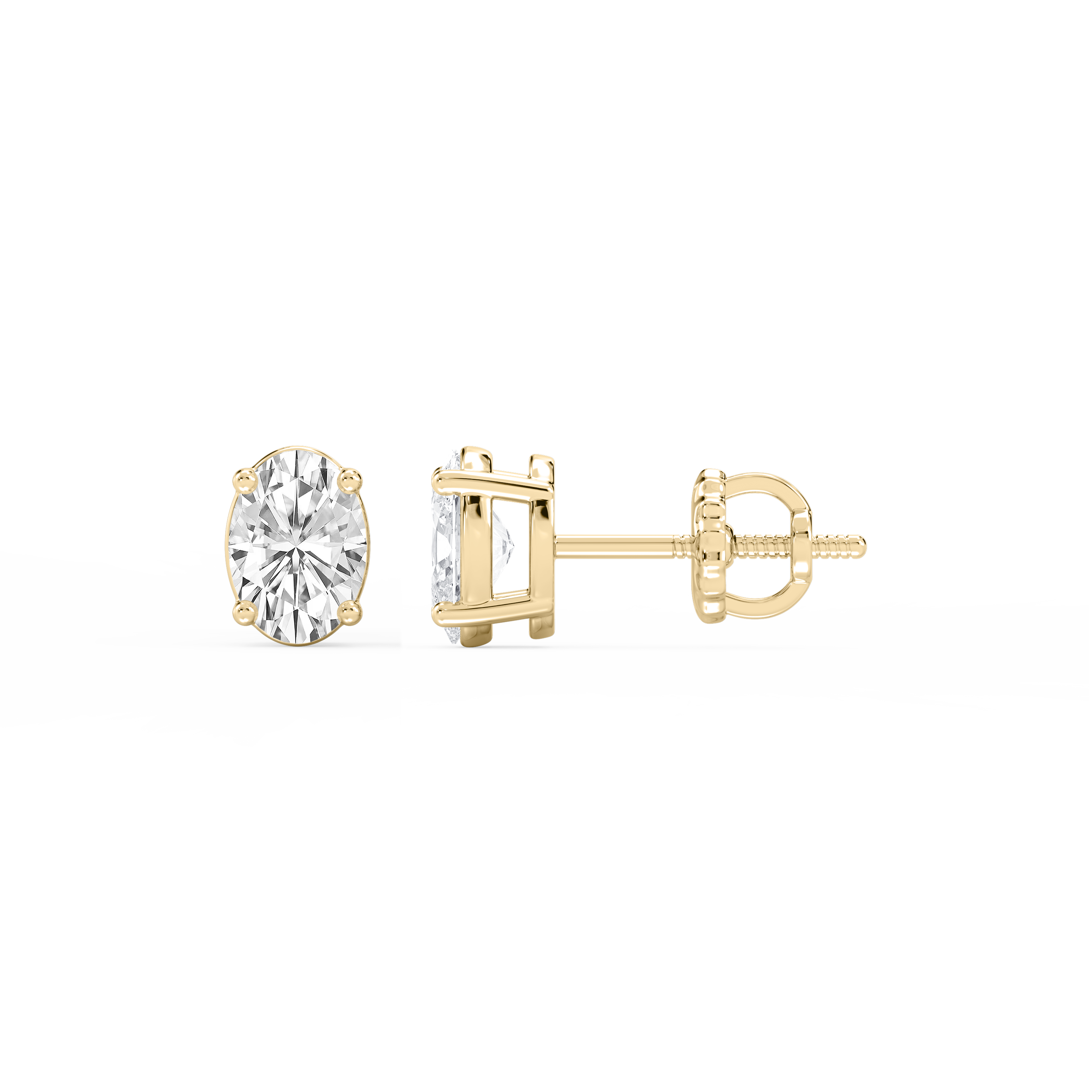 Lovea Classic Ohrstecker Schraubverschluss – Ovalschliff – Gelbgold