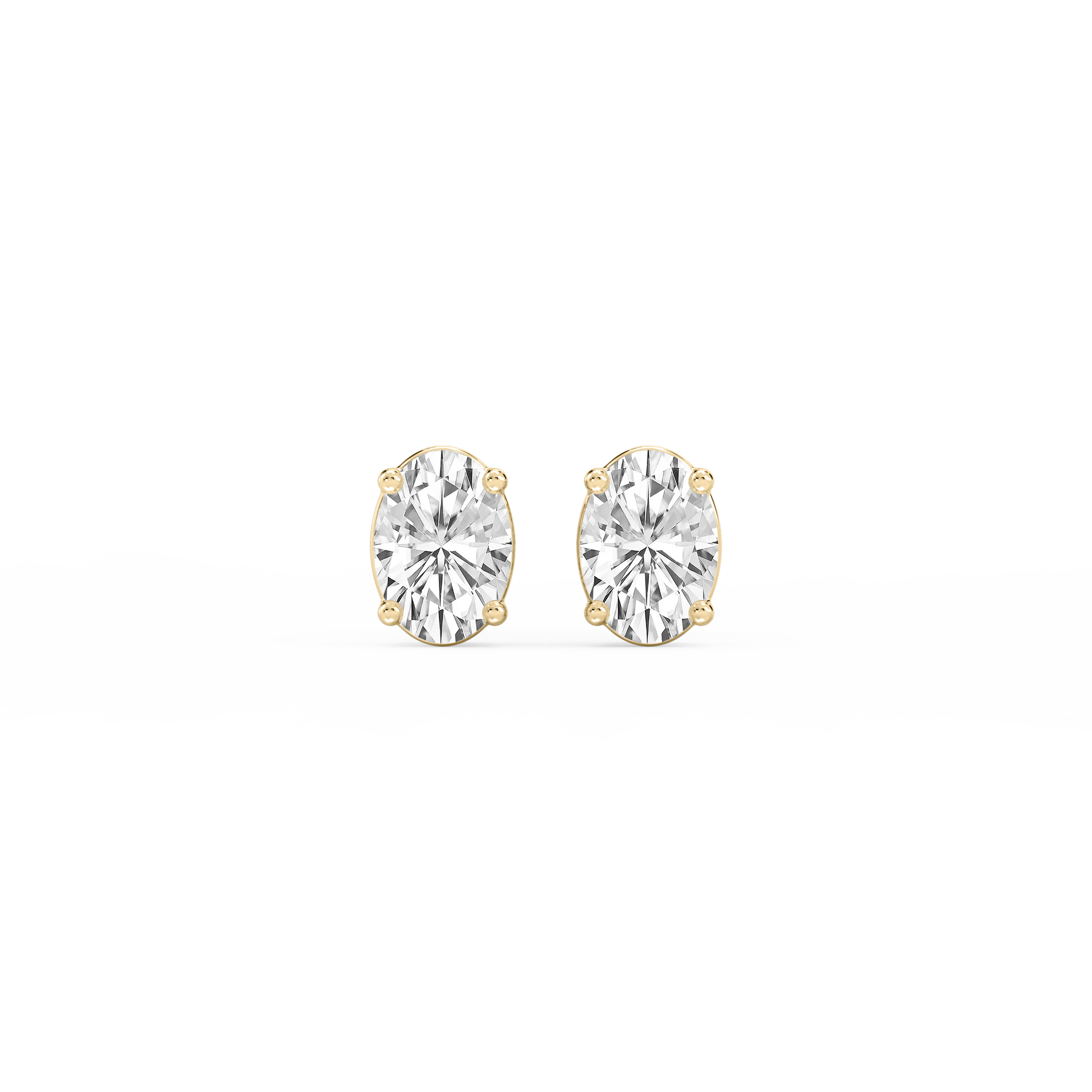 Lovea Classic Ohrstecker Schraubverschluss – Ovalschliff – Gelbgold