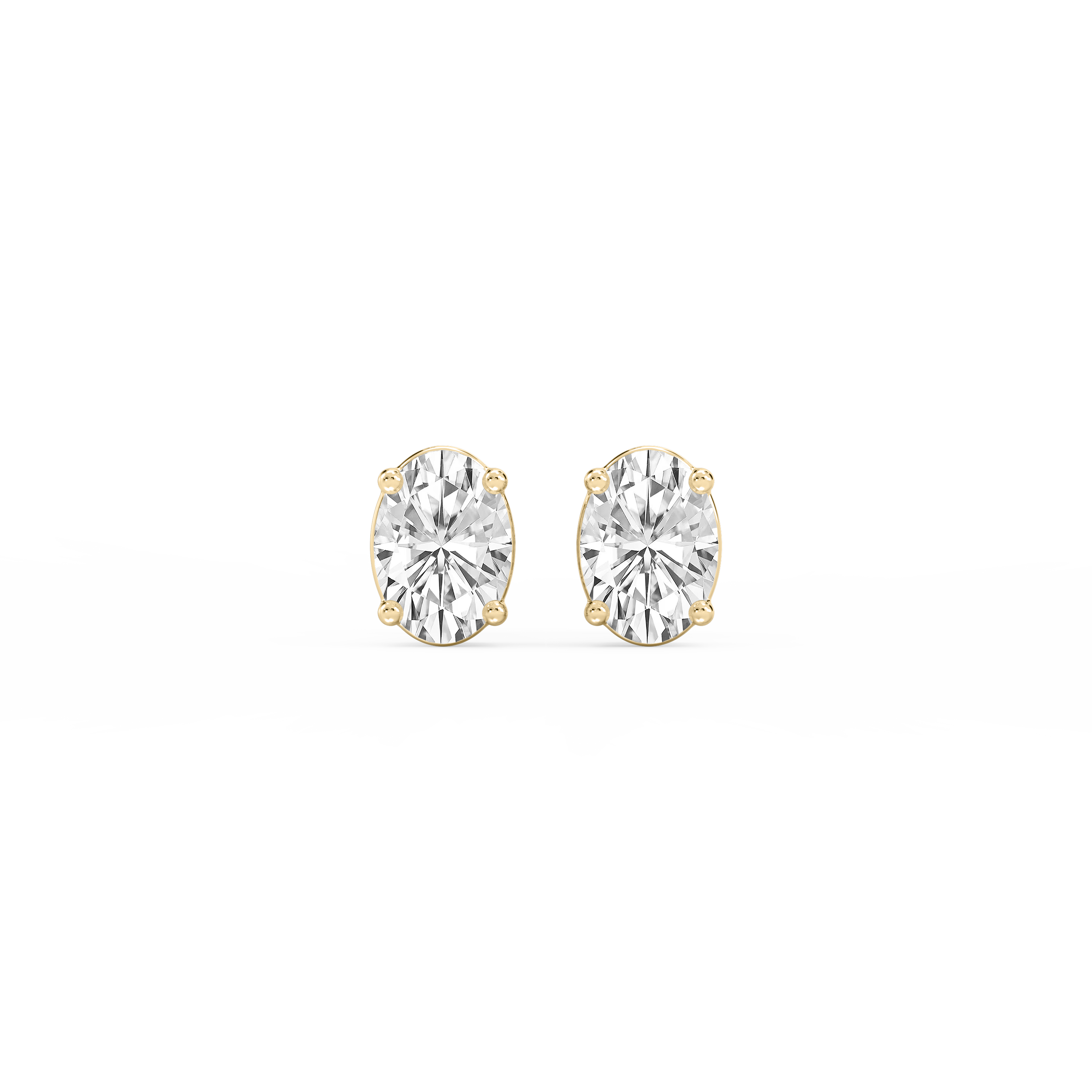 Lovea Classic Ohrstecker Schraubverschluss – Ovalschliff – Gelbgold