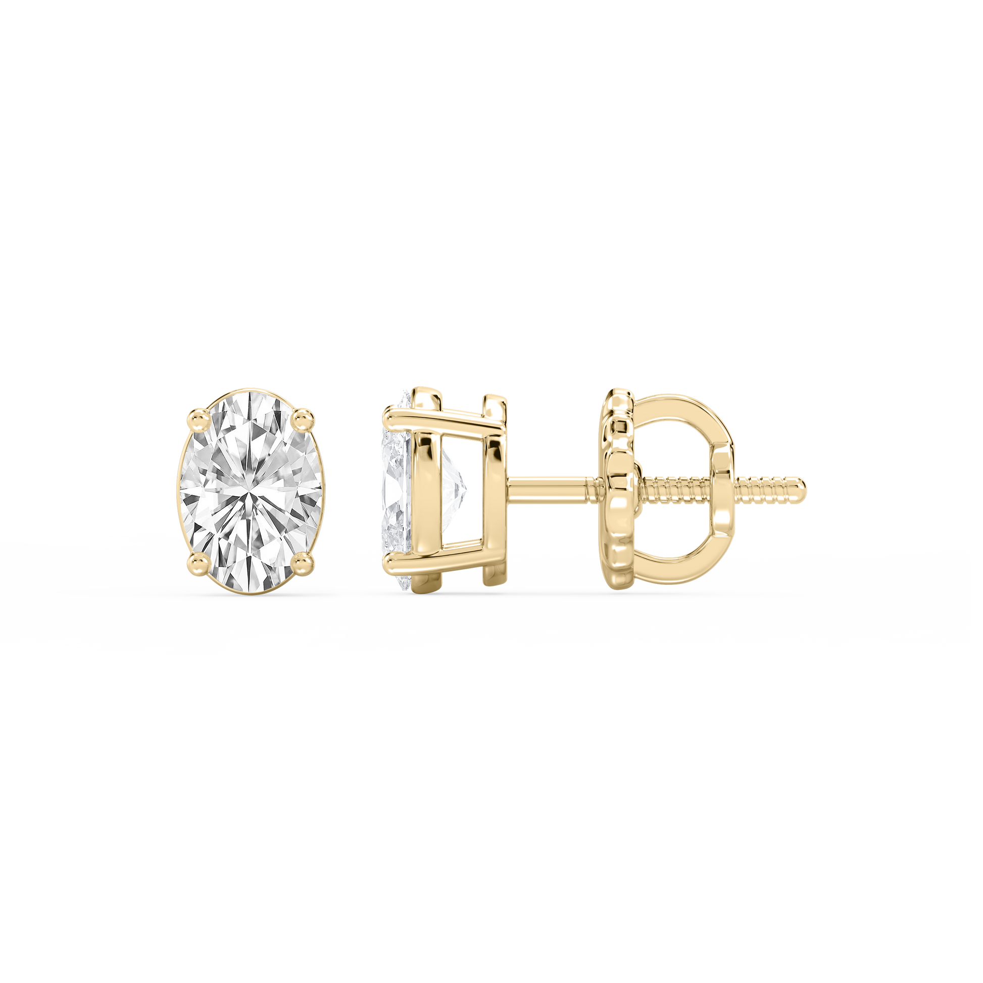 Lovea Classic Ohrstecker Schraubverschluss – Ovalschliff – Gelbgold