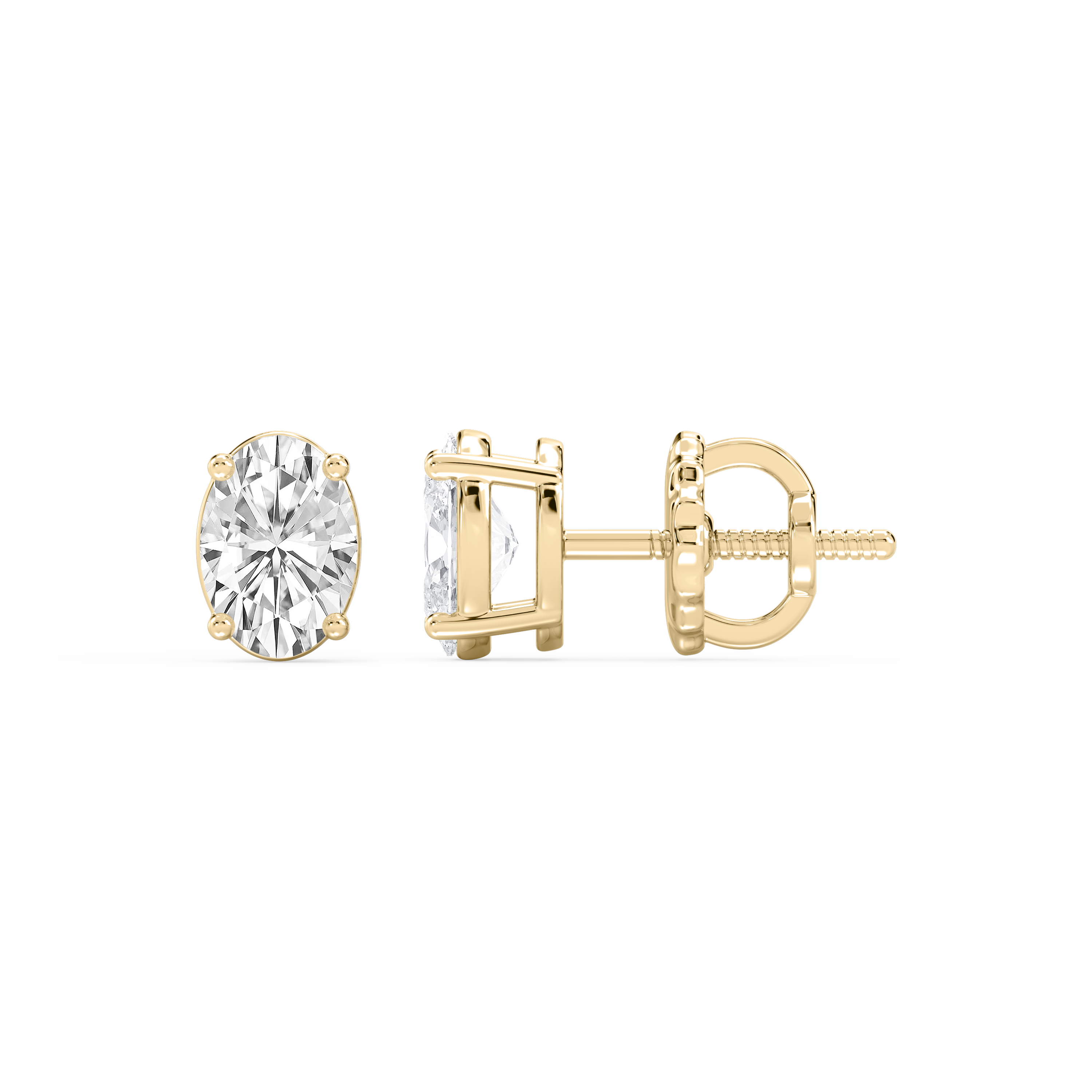 Lovea Classic Ohrstecker Schraubverschluss – Ovalschliff – Gelbgold