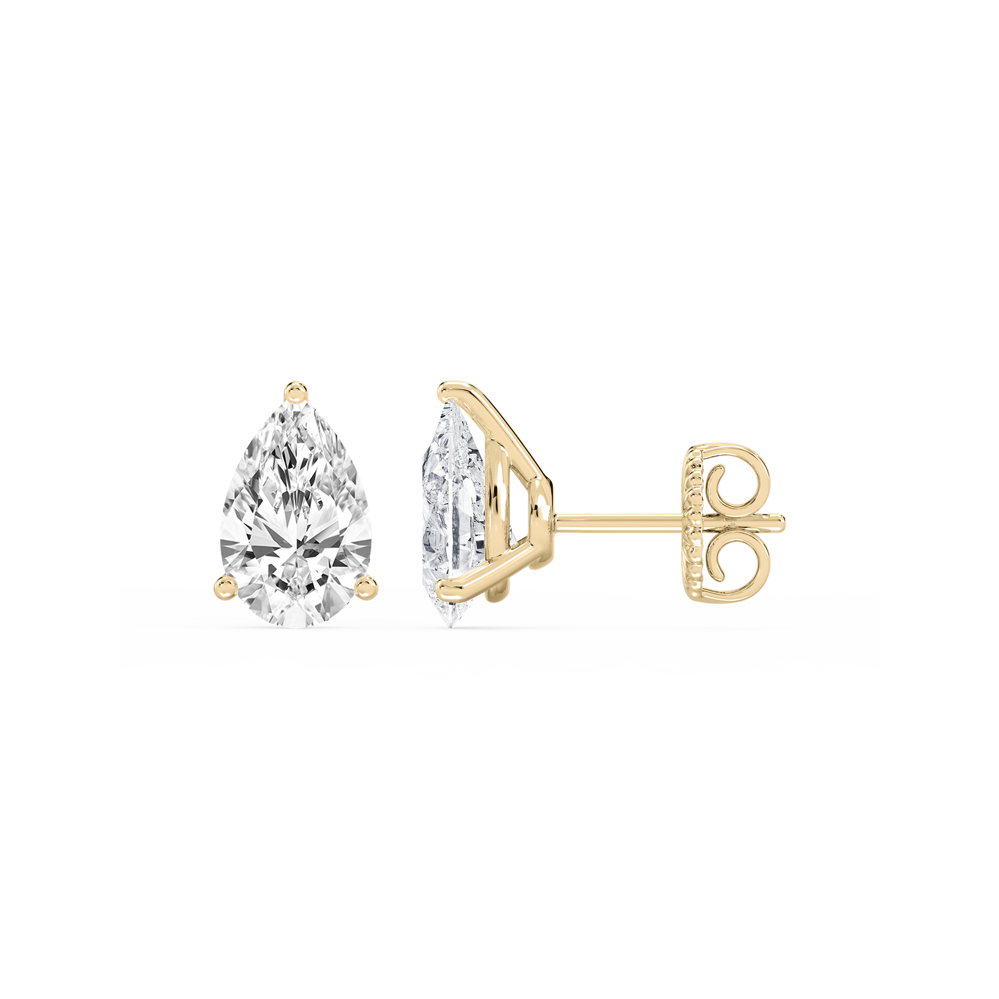 Lovea Martini Ohrstecker Steckverschluss – Tropfenschliff – Gelbgold