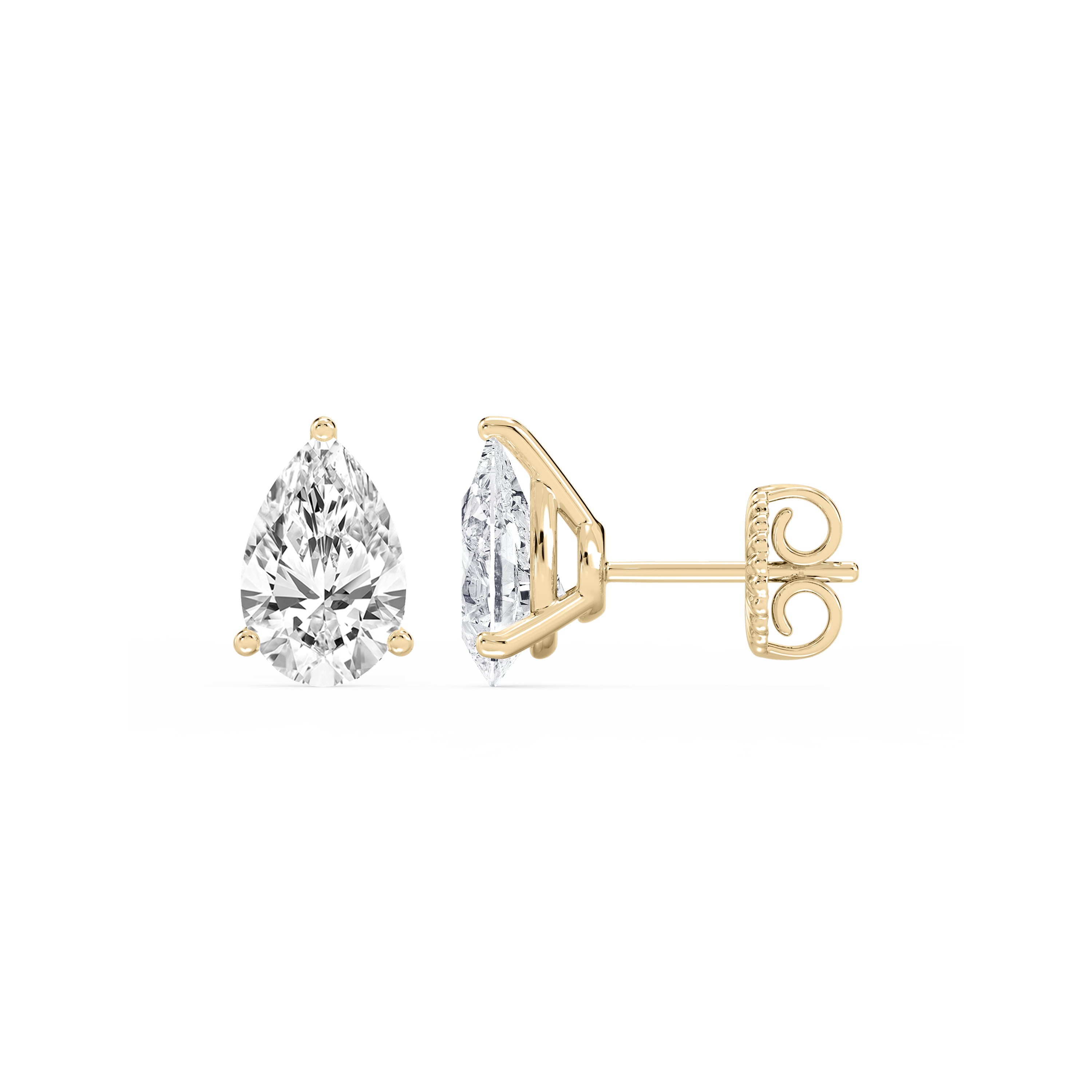 Lovea Martini Ohrstecker Steckverschluss – Tropfenschliff – Gelbgold