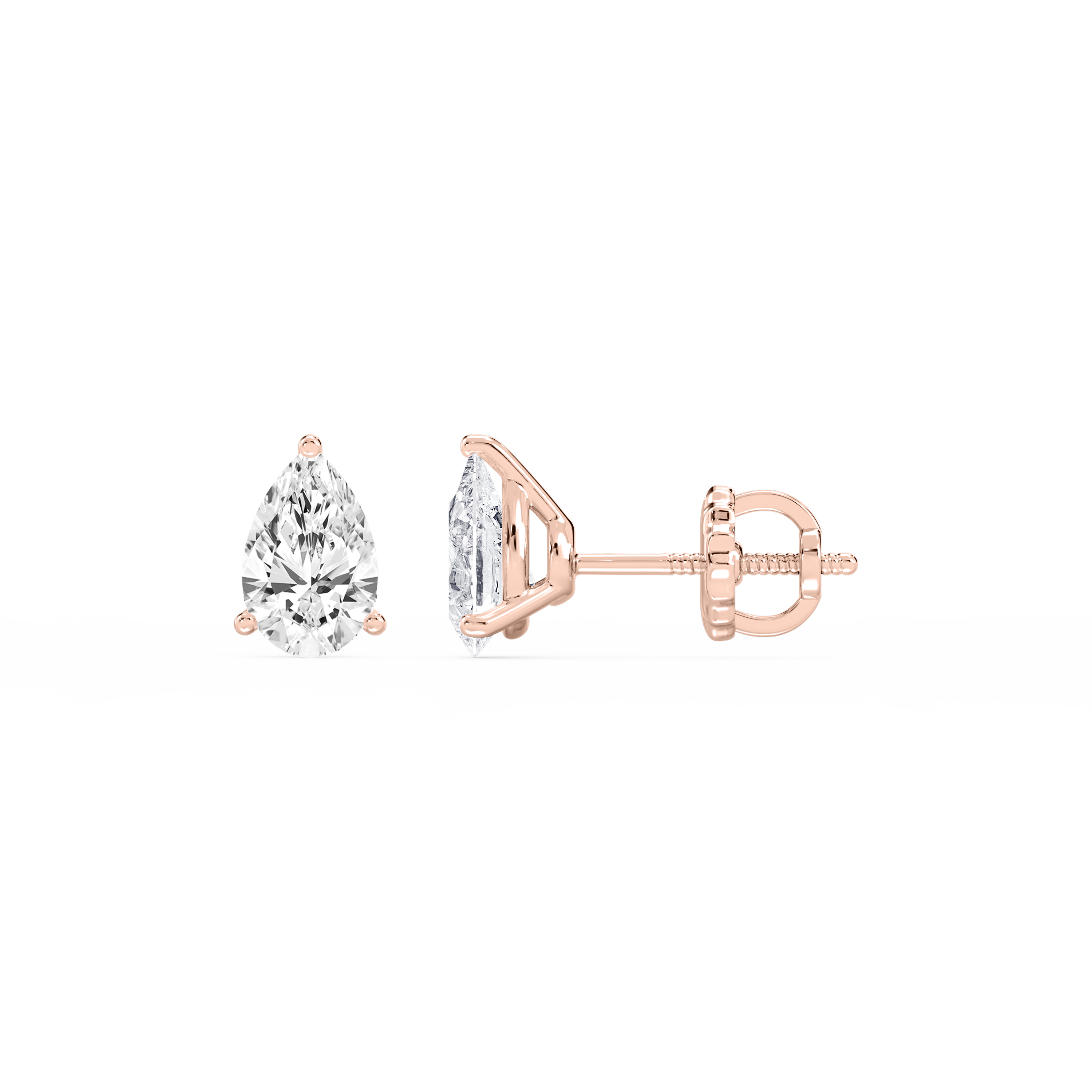 Lovea Martini Ohrstecker Schraubverschluss – Tropfenschliff – Roségold