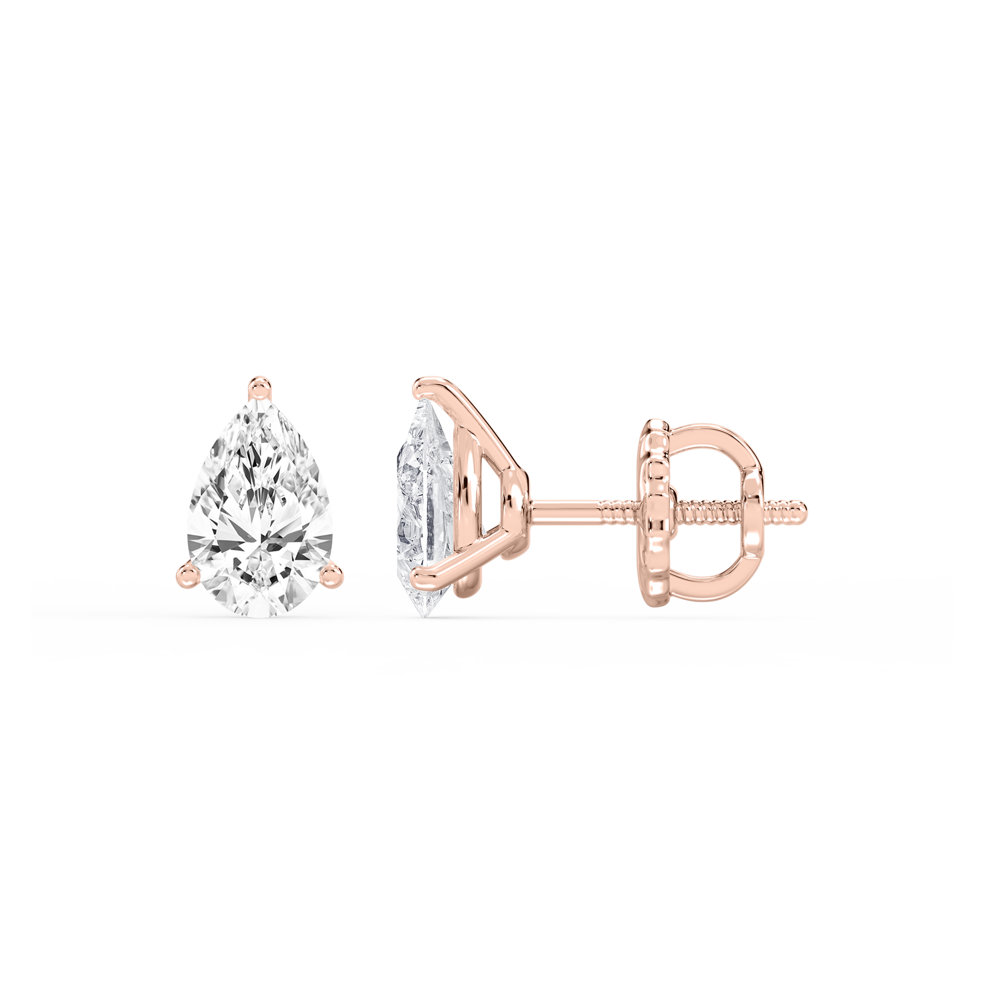 Lovea Martini Ohrstecker Schraubverschluss – Tropfenschliff – Roségold