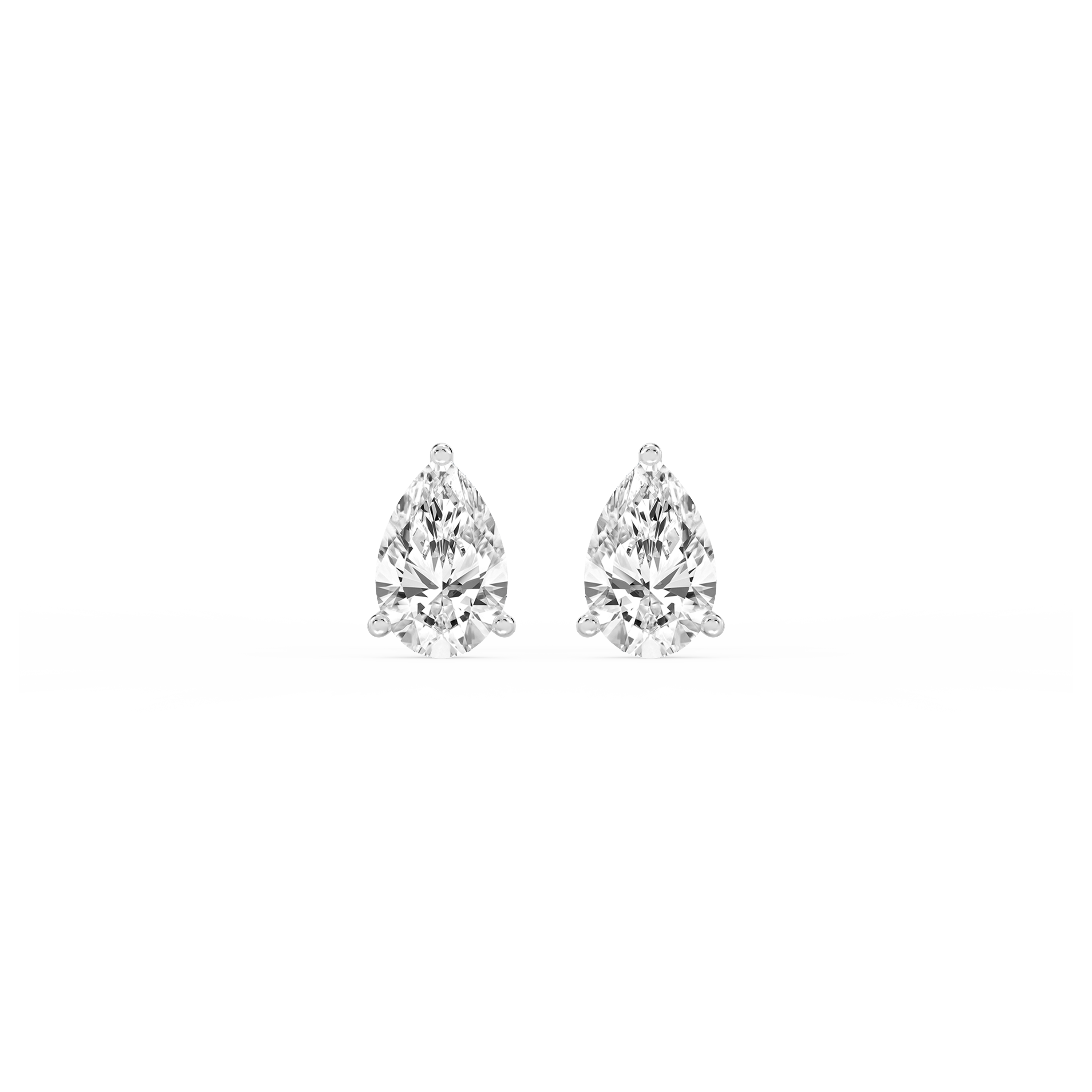 Lovea Martini Ohrstecker Schraubverschluss – Tropfenschliff – Weißgold