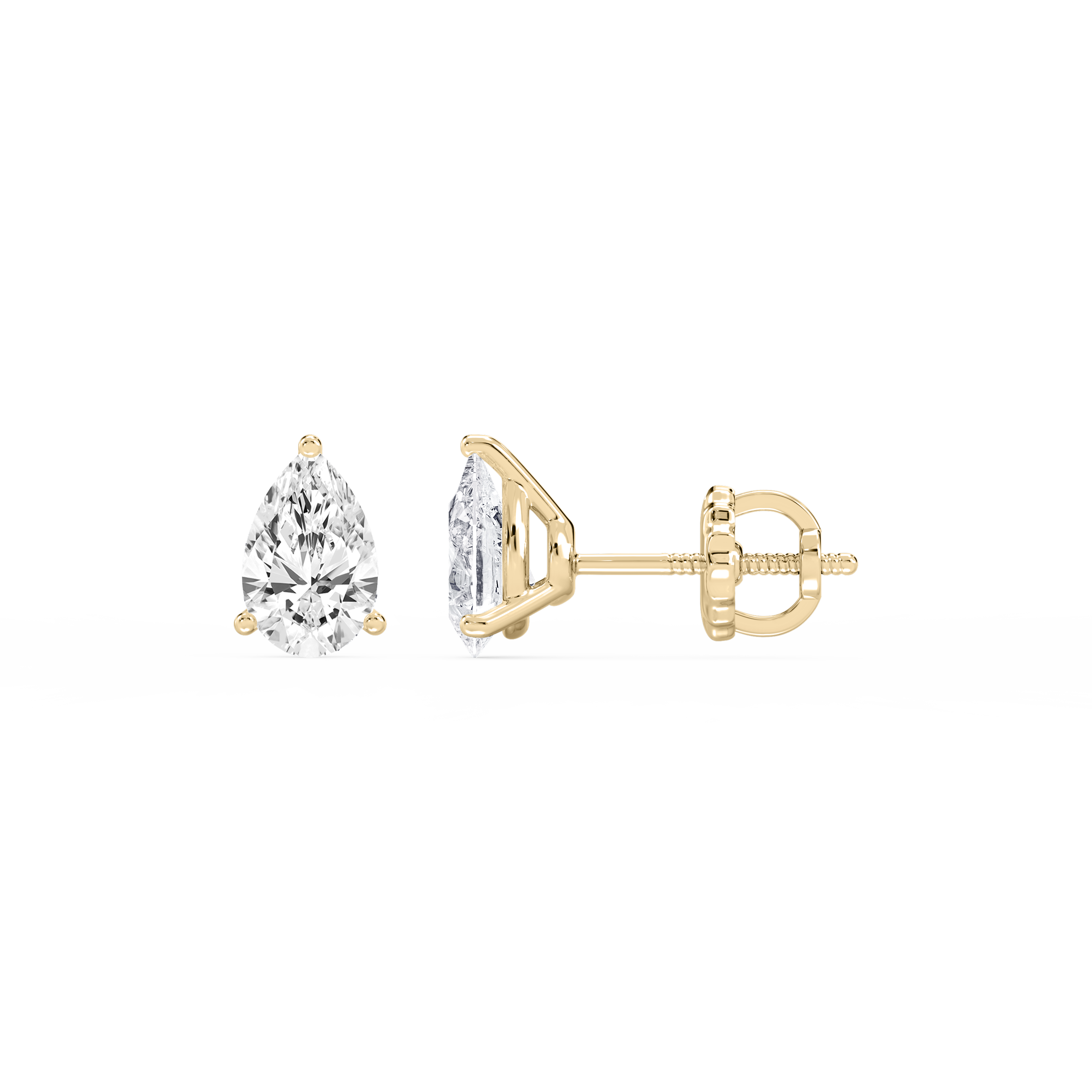 Lovea Martini Ohrstecker Schraubverschluss – Tropfenschliff – Gelbgold