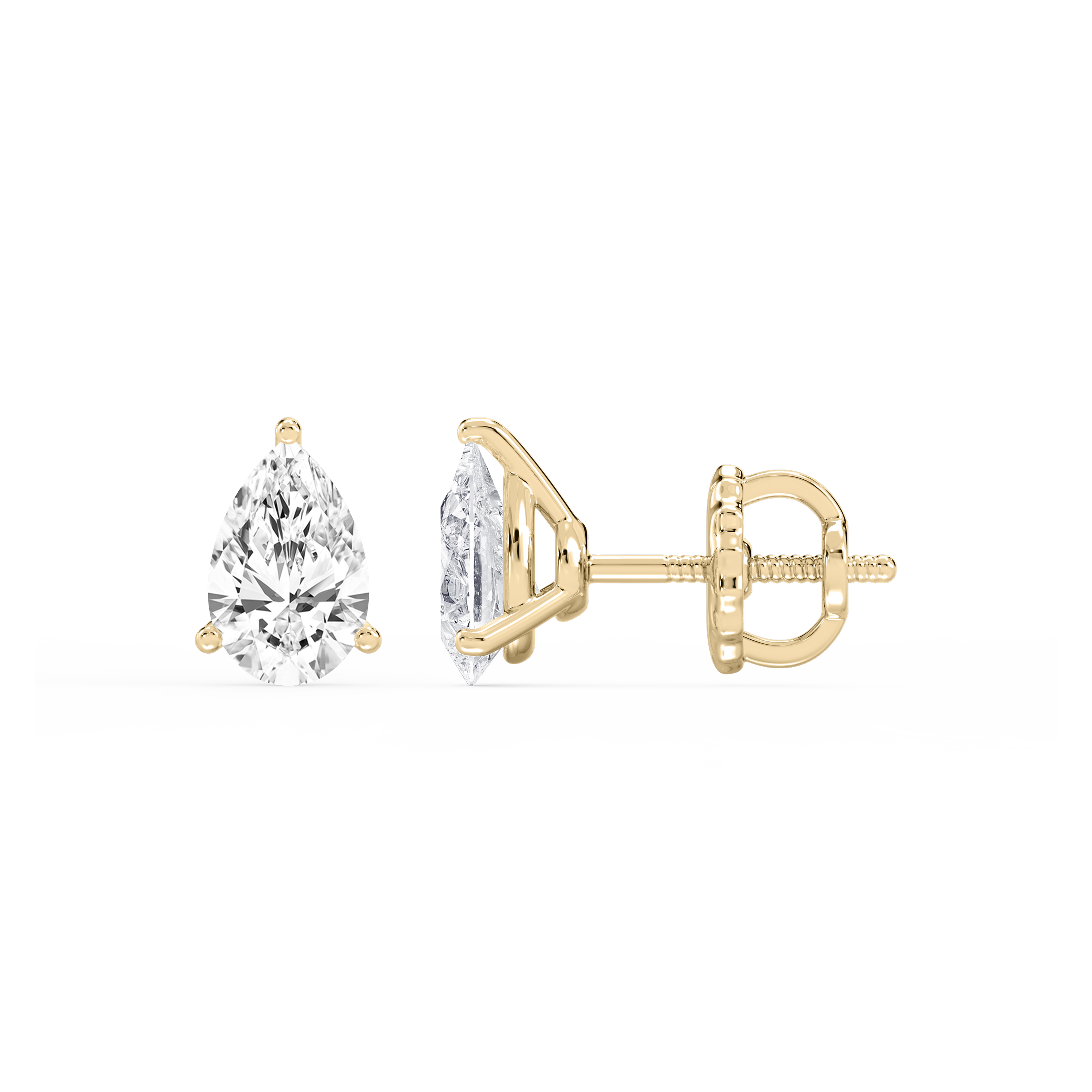Lovea Martini Ohrstecker Schraubverschluss – Tropfenschliff – Gelbgold