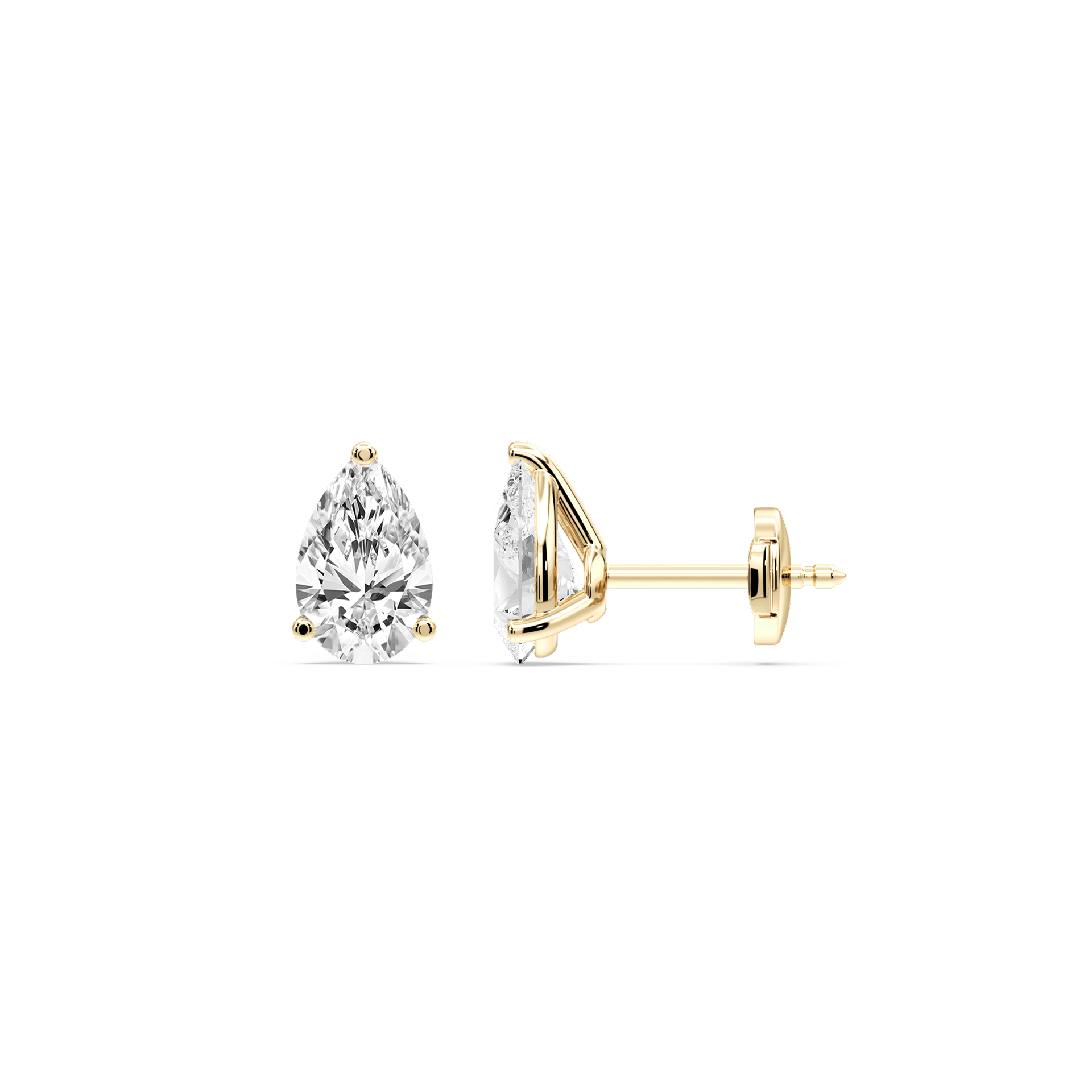 Lovea Martini Ohrstecker Sicherheitsverschluss – Tropfenschliff – Gelbgold