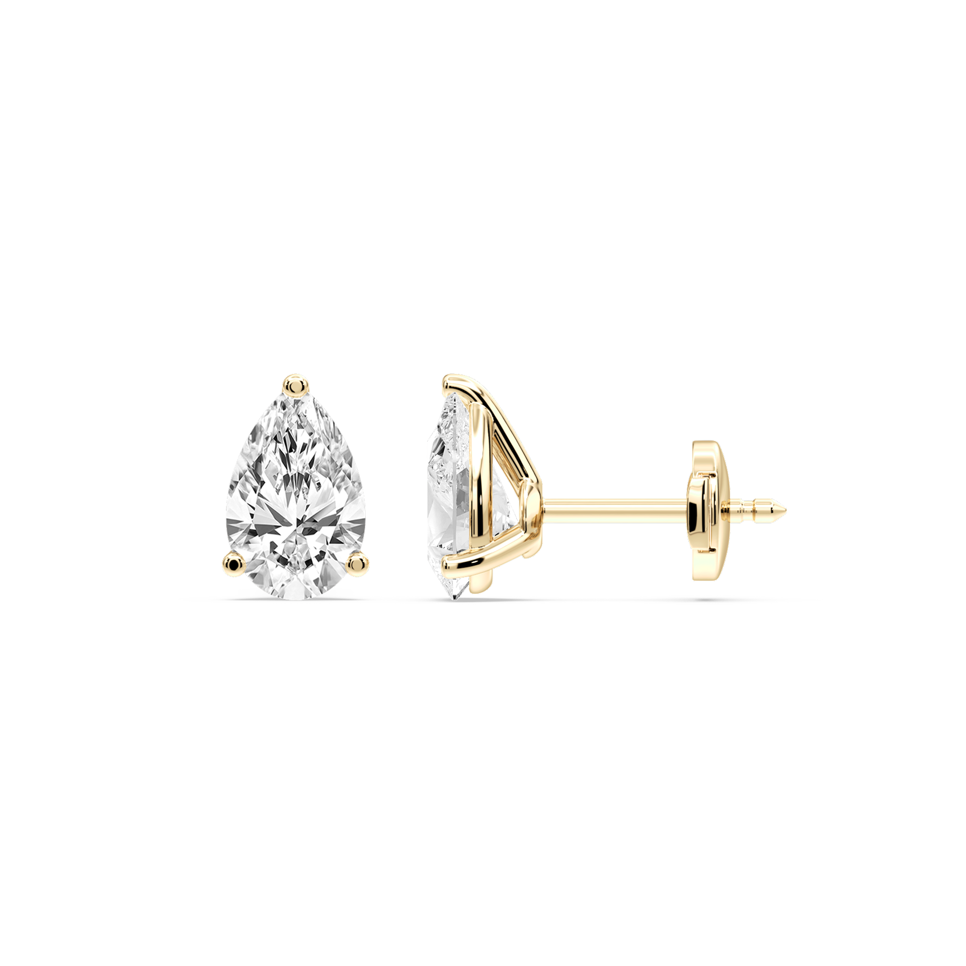 Lovea Martini Ohrstecker Sicherheitsverschluss – Tropfenschliff – Gelbgold