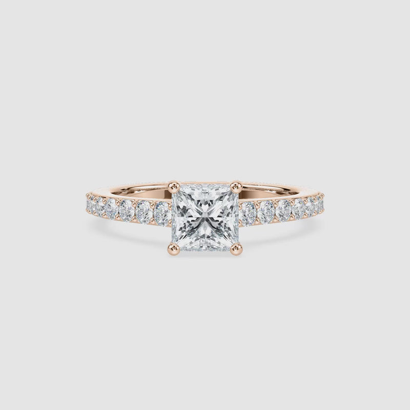 Angel Hidden Halo Verlobungsring – Prinzessschliff – Roségold – Video
