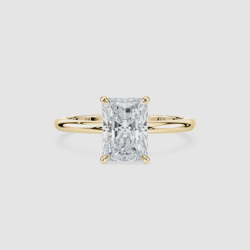 Maggie Solitaire Verlobungsring – Radiantschliff – Gelbgold – Video