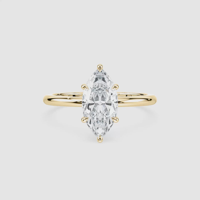 Maggie Solitaire Verlobungsring – Marquiseschliff – Gelbgold – Video