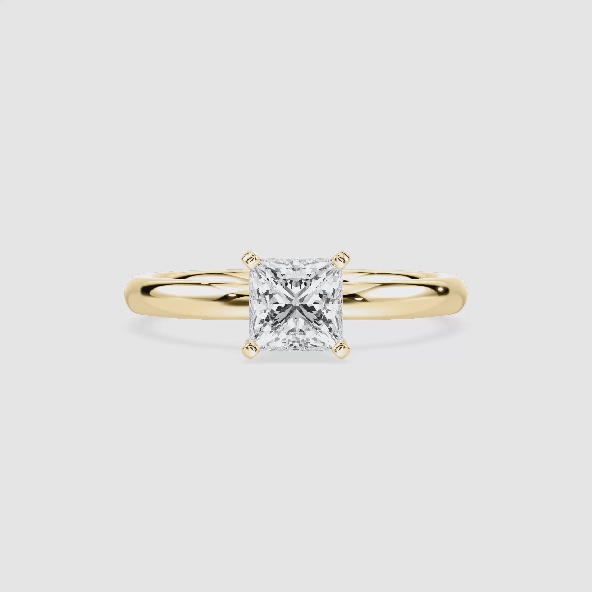 Video laden: Lauren Solitaire Verlobungsring – Prinzessschliff – Video