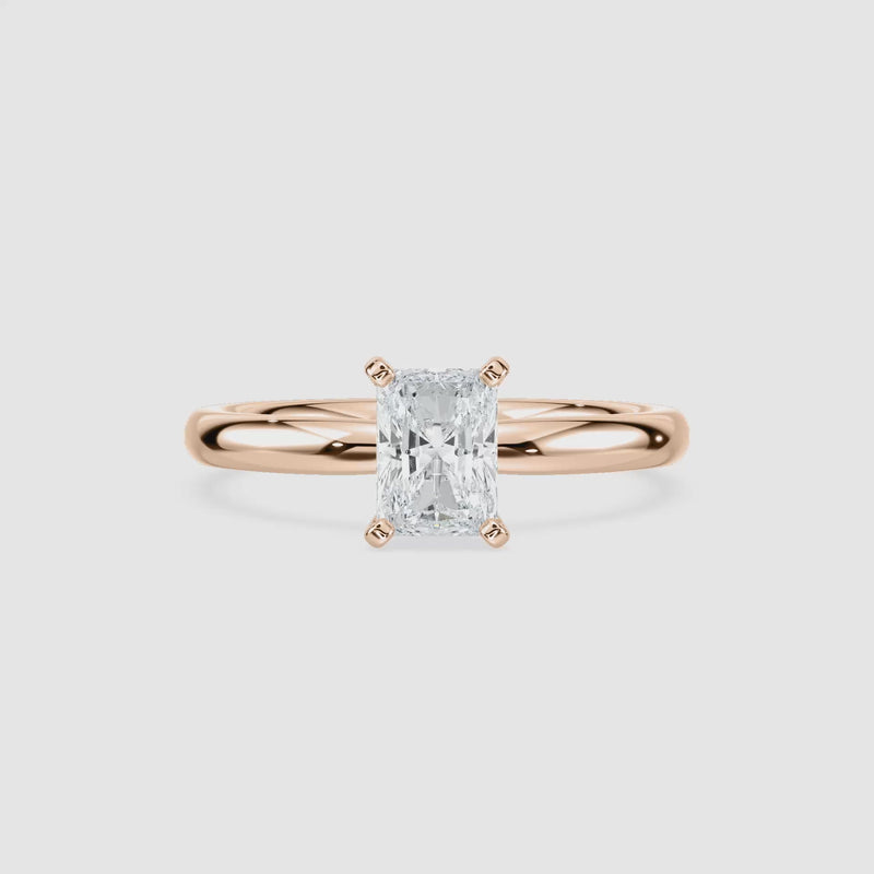 Lauren Solitaire Verlobungsring – Radiantschliff – Roségold – Video