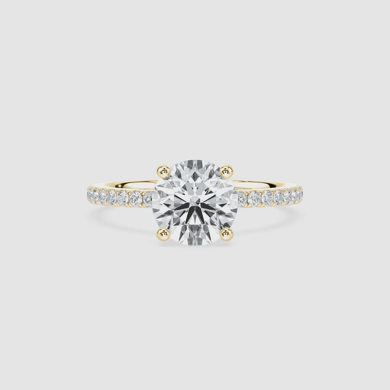Margot Hidden Halo Verlobungsring – Rundschliff – Gelbgold – Video