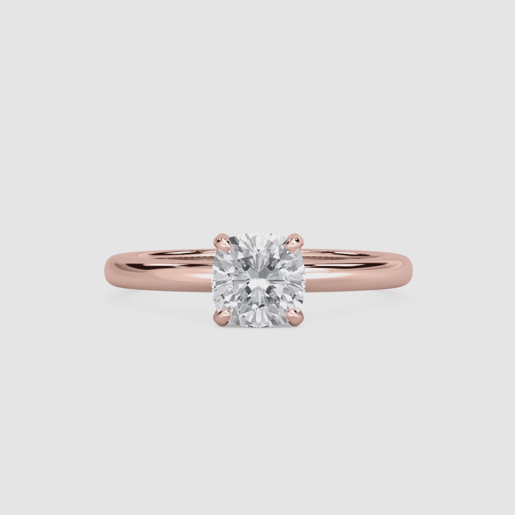 Video laden: Lauren Solitaire Verlobungsring – Kissenschliff – Roségold – Video