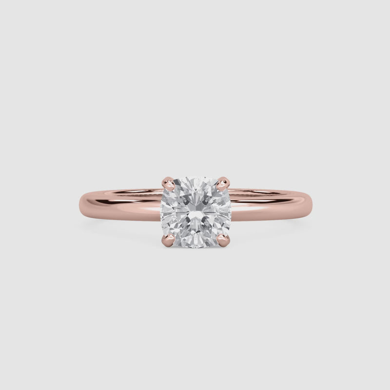 Lauren Solitaire Verlobungsring – Kissenschliff – Roségold – Video