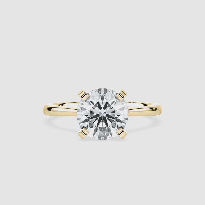 Marie Kathedrale-Solitaire Verlobungsring – Rundschliff – Gelbgold – Video