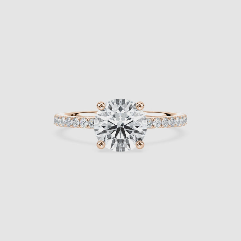 Margot Hidden Halo Verlobungsring – Rundschliff – Roségold – Video