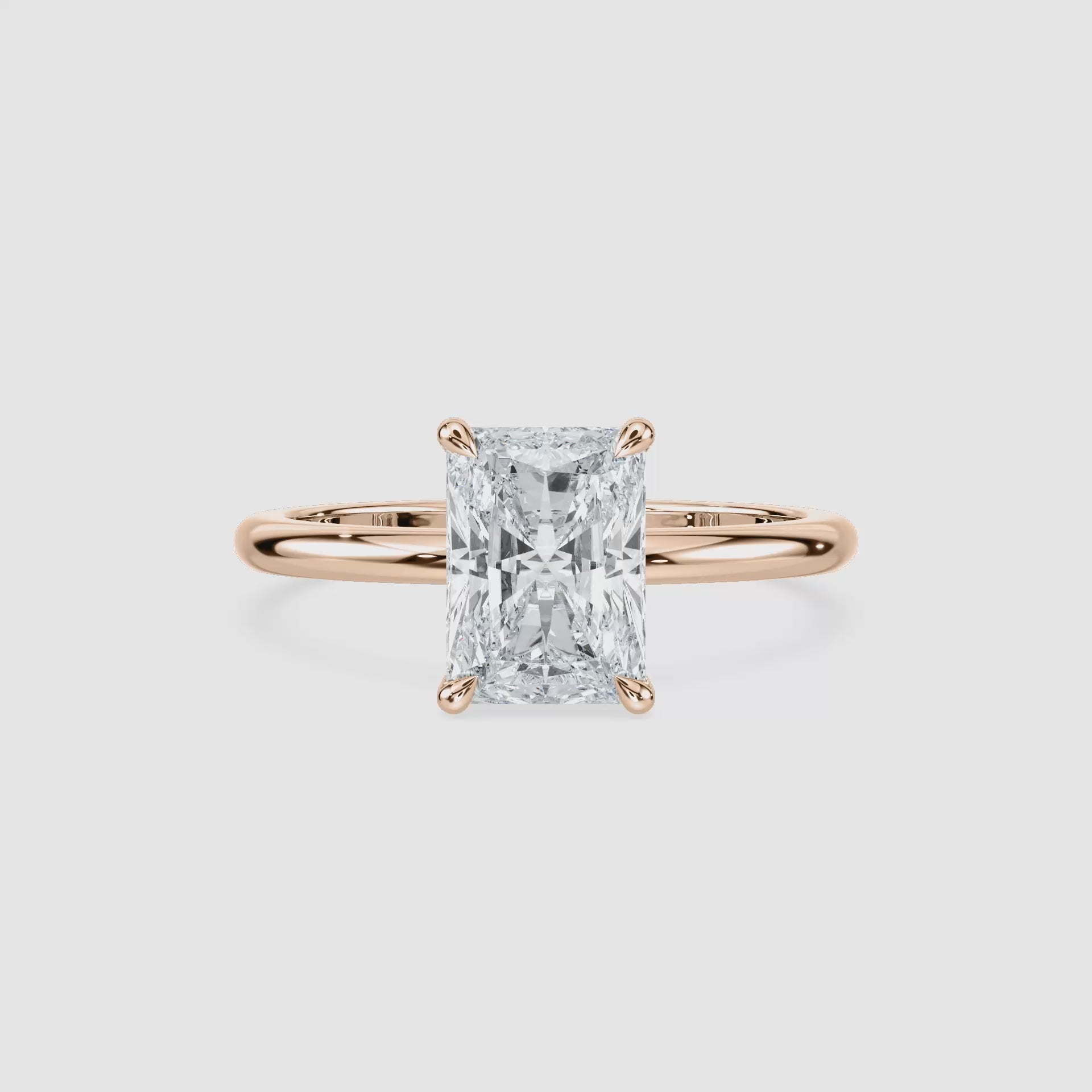 Video laden: Maggie Solitaire Verlobungsring – Radiantschliff – Roségold – Video