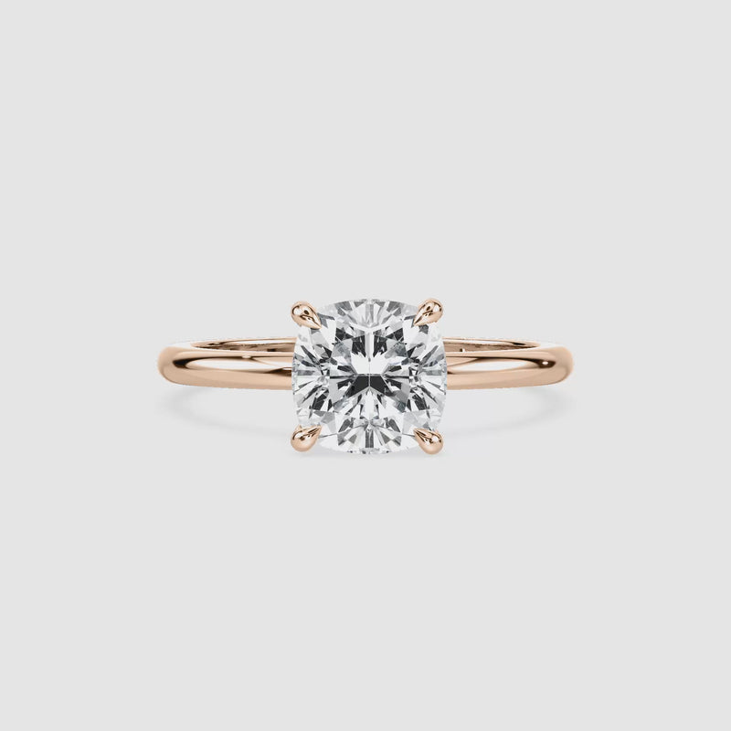 Maggie Solitaire Verlobungsring – Kissenschliff – Roségold – Video