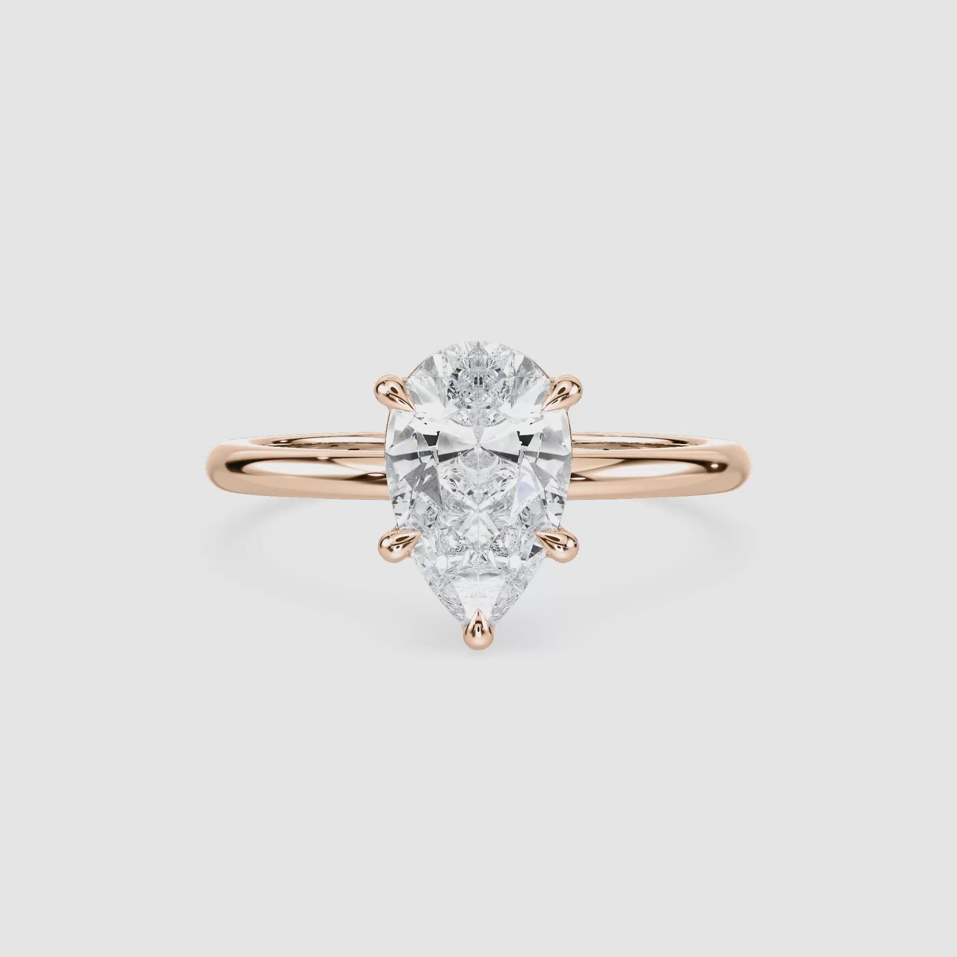 Video laden: Maggie Solitaire Verlobungsring – Tropfenschliff – Roségold – Video