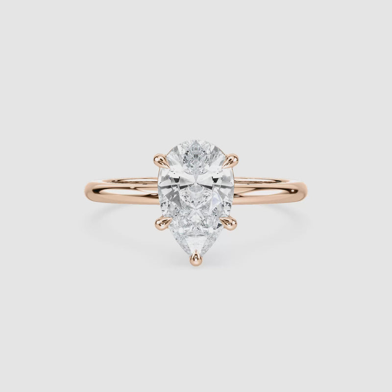 Maggie Solitaire Verlobungsring – Tropfenschliff – Roségold – Video