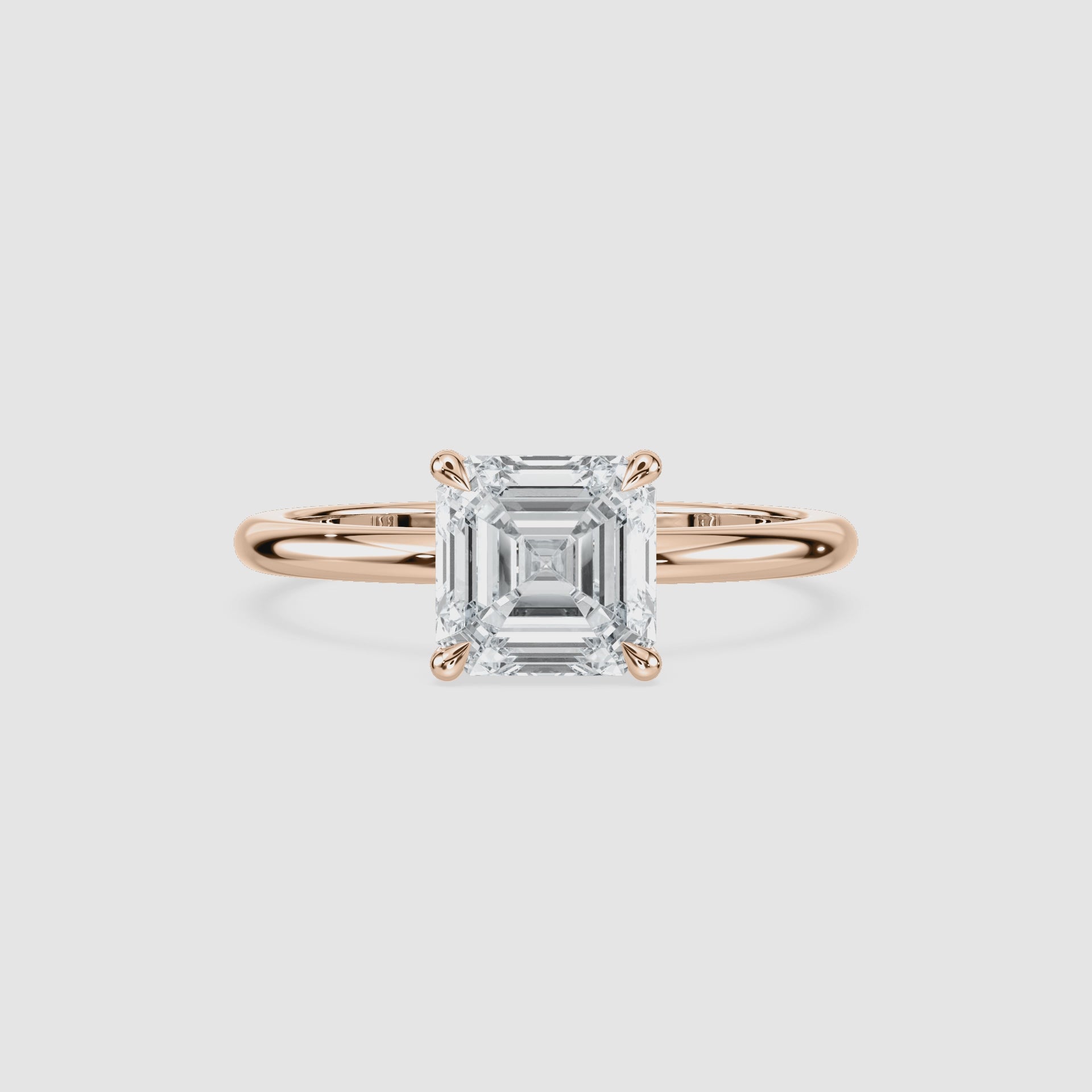 Video laden: Maggie Solitaire Verlobungsring – Asscherschliff – Roségold – Video