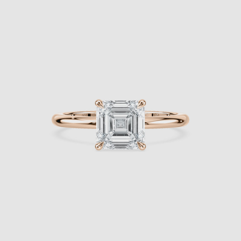 Maggie Solitaire Verlobungsring – Asscherschliff – Roségold – Video
