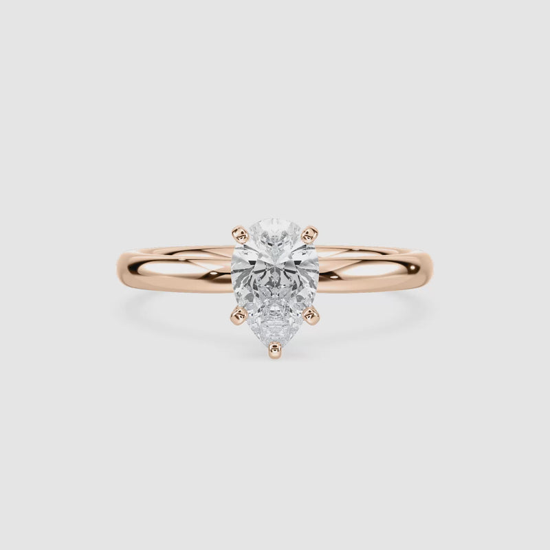 Lauren Solitaire Verlobungsring – Tropfenschliff – Roségold – Video