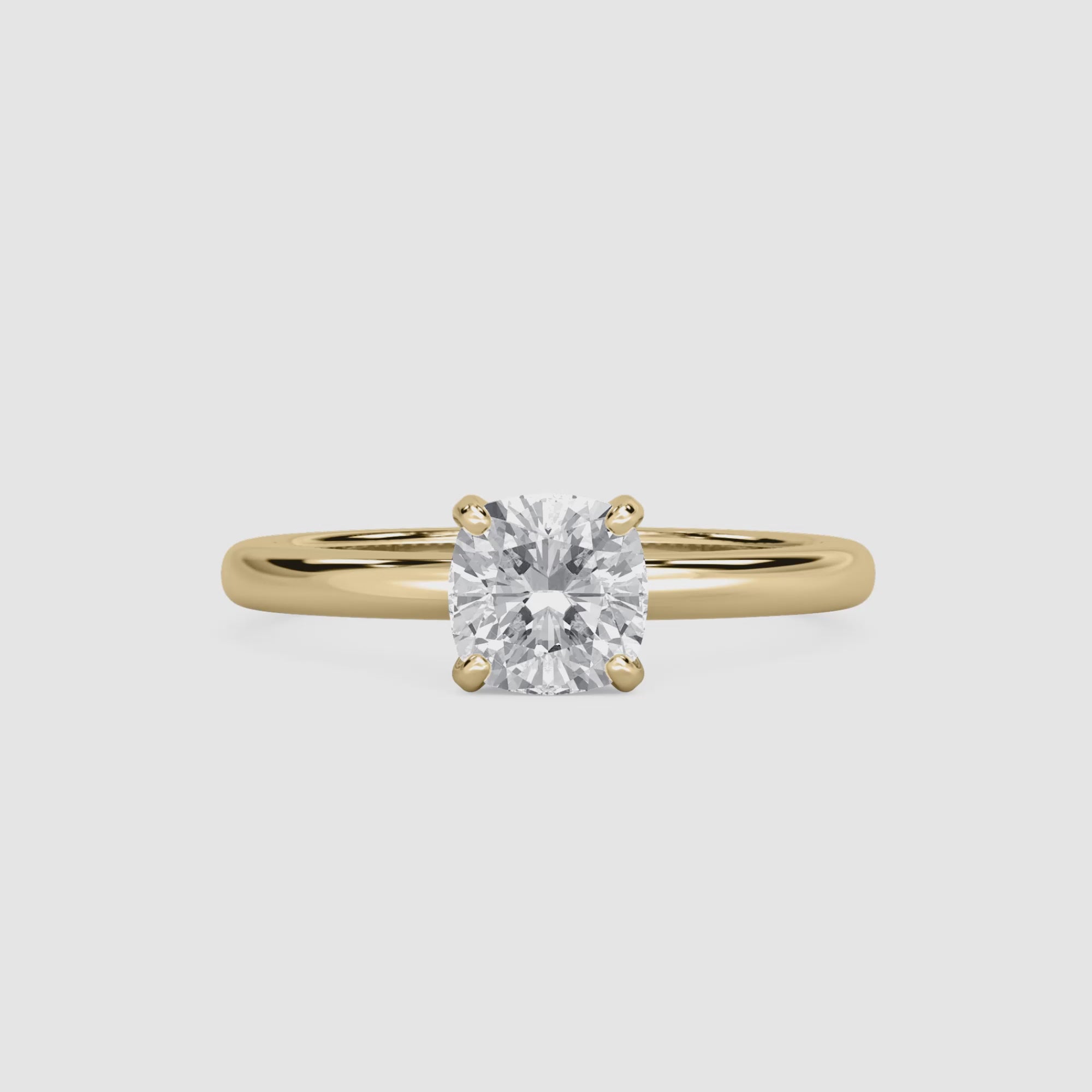 Video laden: Lauren Solitaire Verlobungsring – Kissenschliff – Video