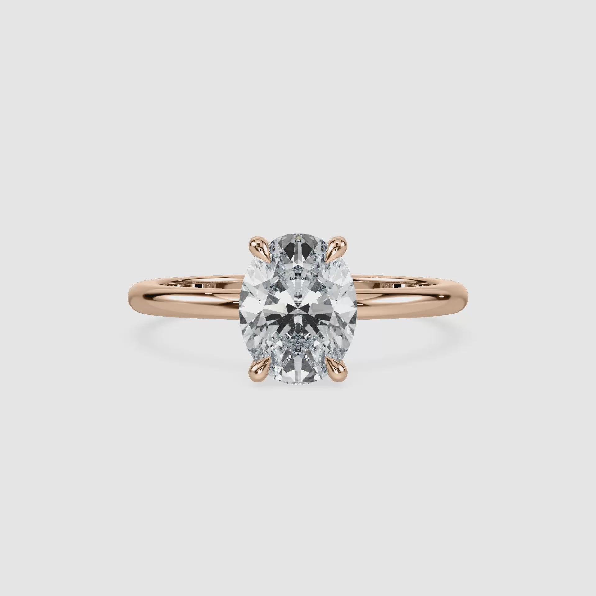 Video laden: Maggie Solitaire Verlobungsring – Ovalschliff – Roségold – Video