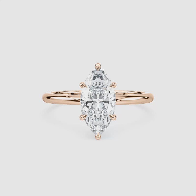 Maggie Solitaire Verlobungsring – Marquiseschliff – Roségold – Video